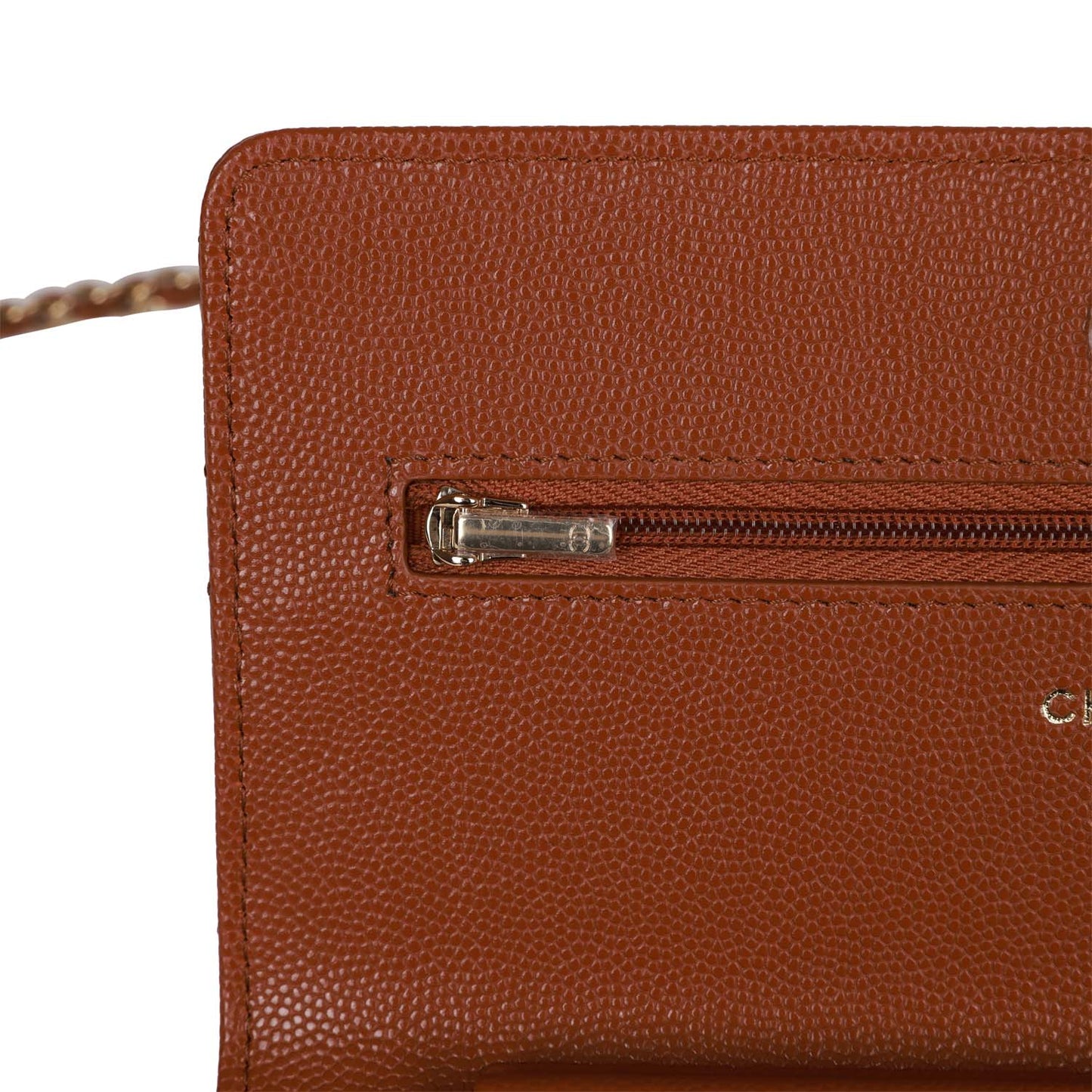 Chanel Wallet on Chain WOC Brown Caviar Gold Hardware