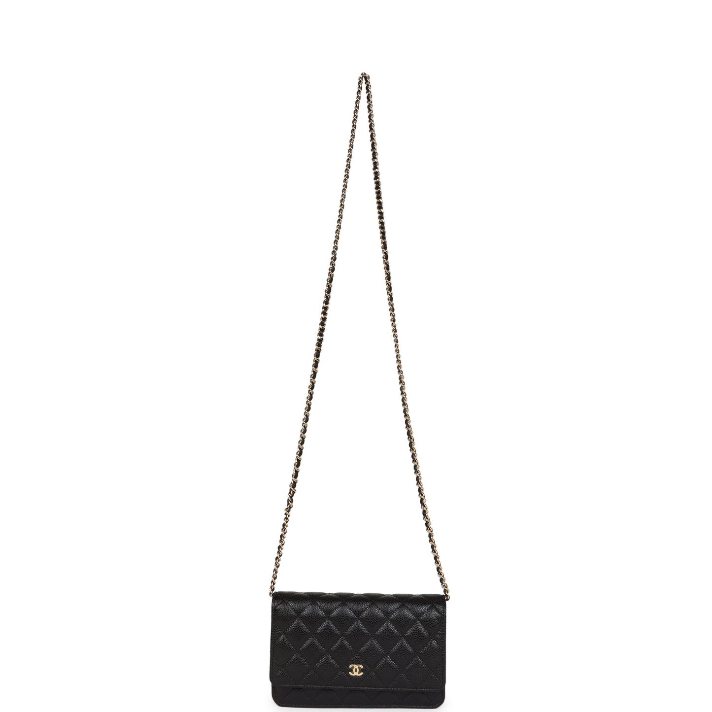 Chanel Wallet On Chain WOC Black Caviar Gold Hardware