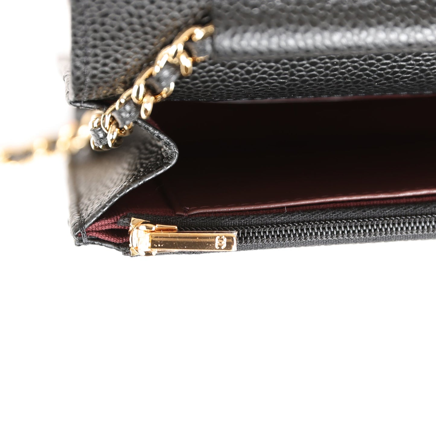 Chanel Wallet On Chain WOC Black Caviar Gold Hardware