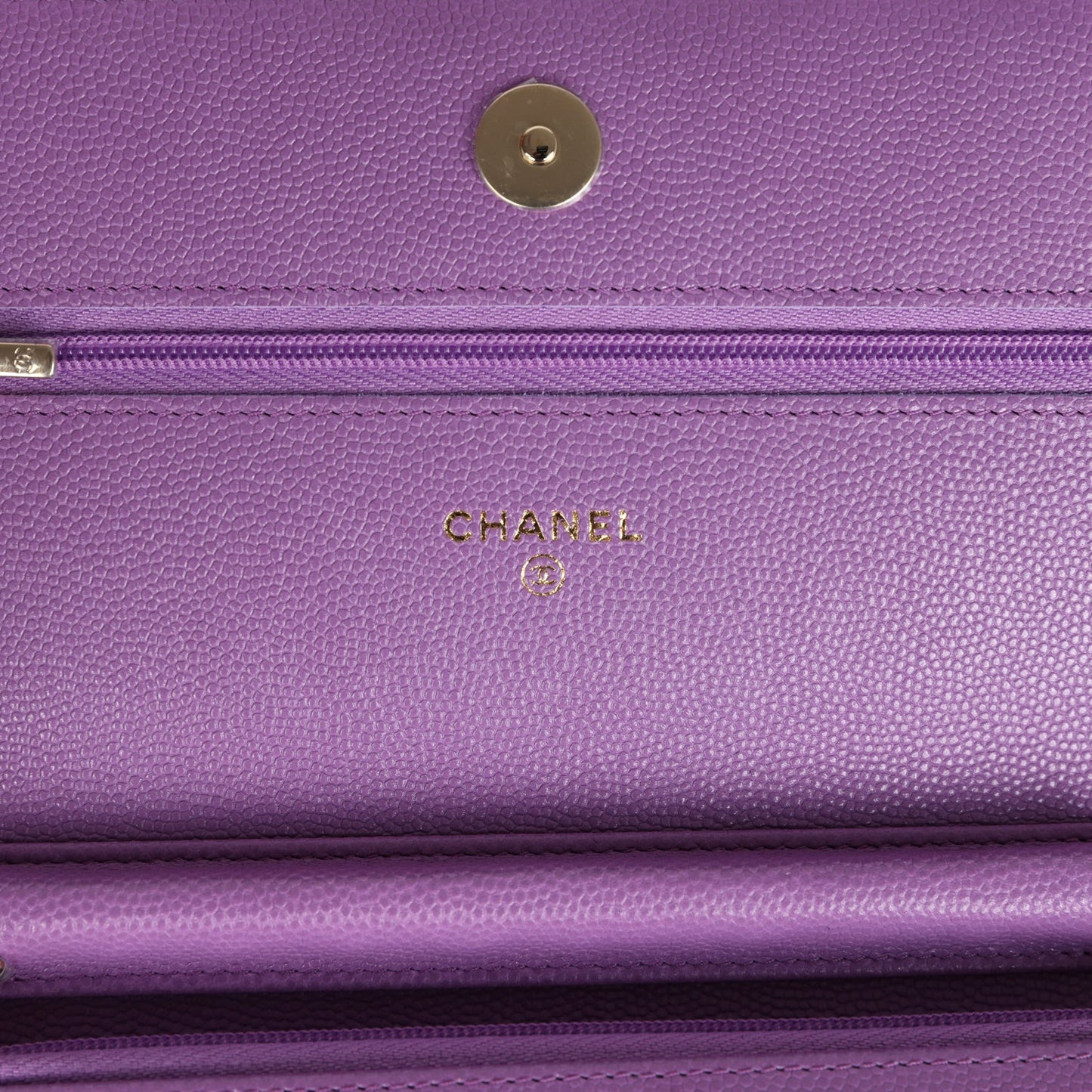Chanel Wallet On Chain WOC Purple Caviar Light Gold Hardware