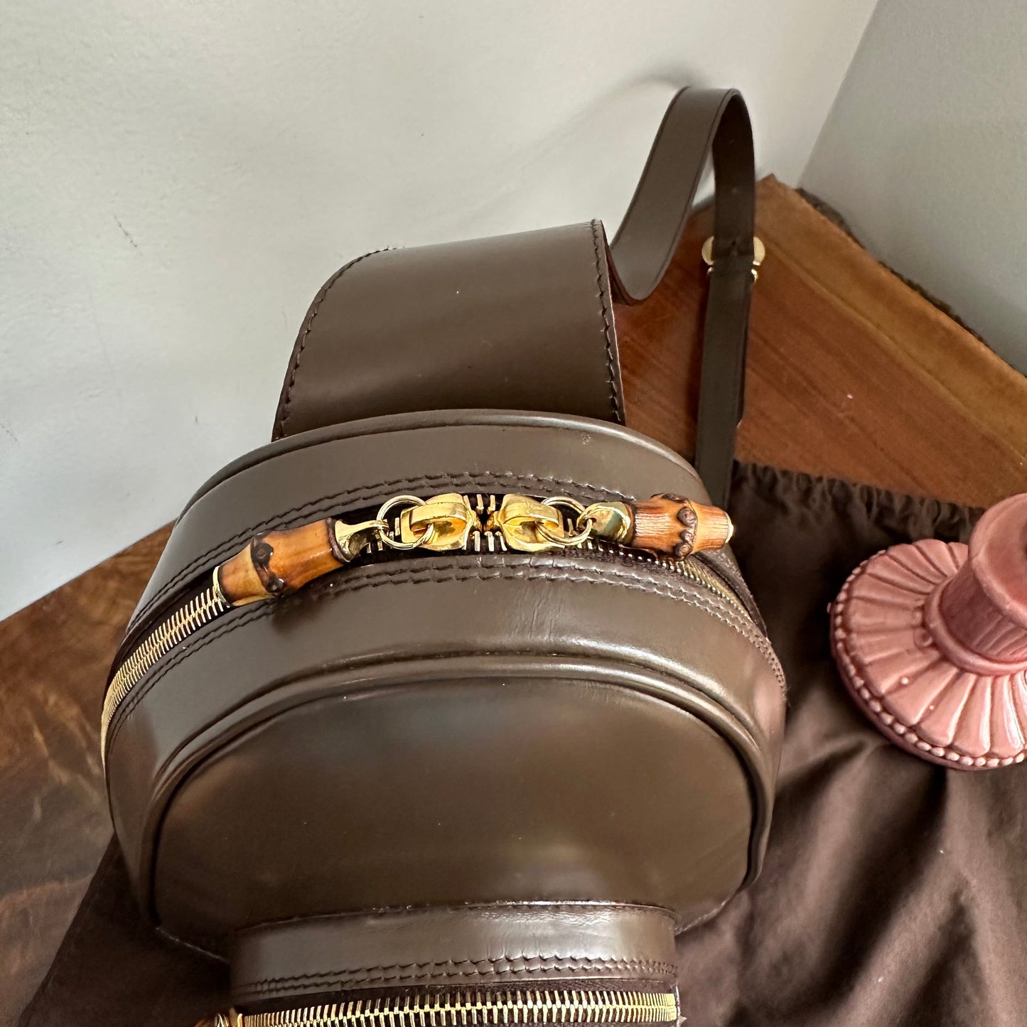 The Loon -Orvis bags Gucci Sling/Backpack in Brown Patent Leather