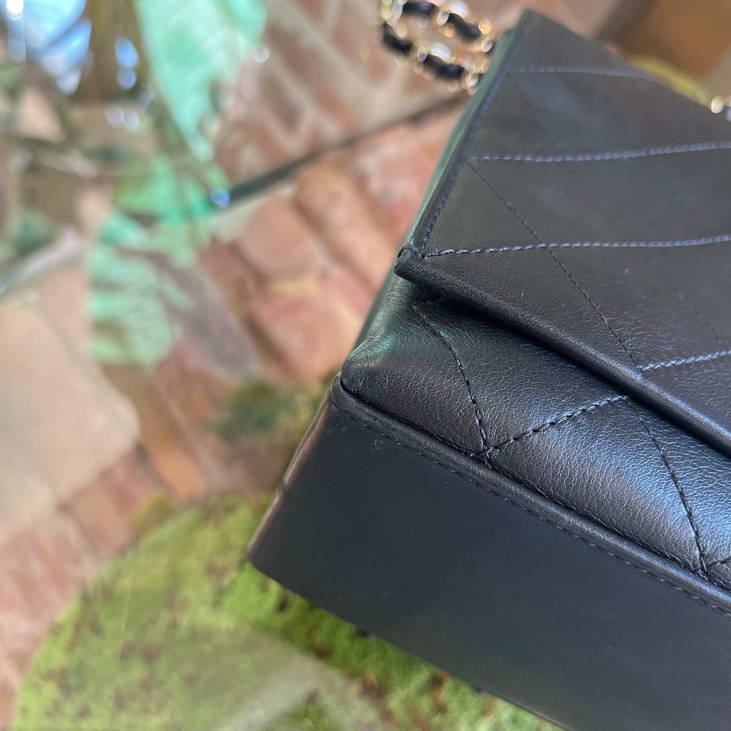 CHANEL Quilted Stitched Black Calfskin Single Flap Shoulder Bag