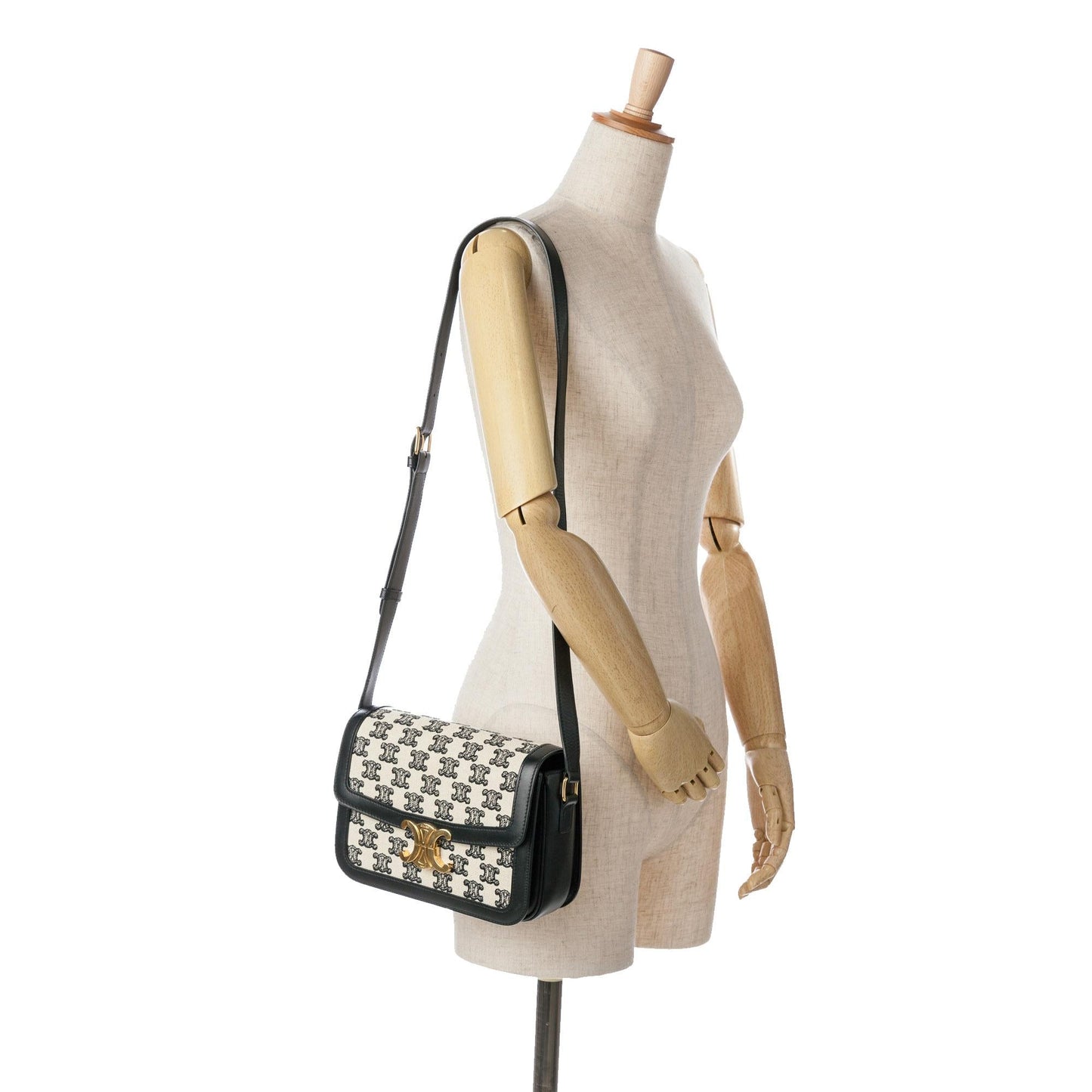 Celine Embroidered Canvas Triomphe Crossbody