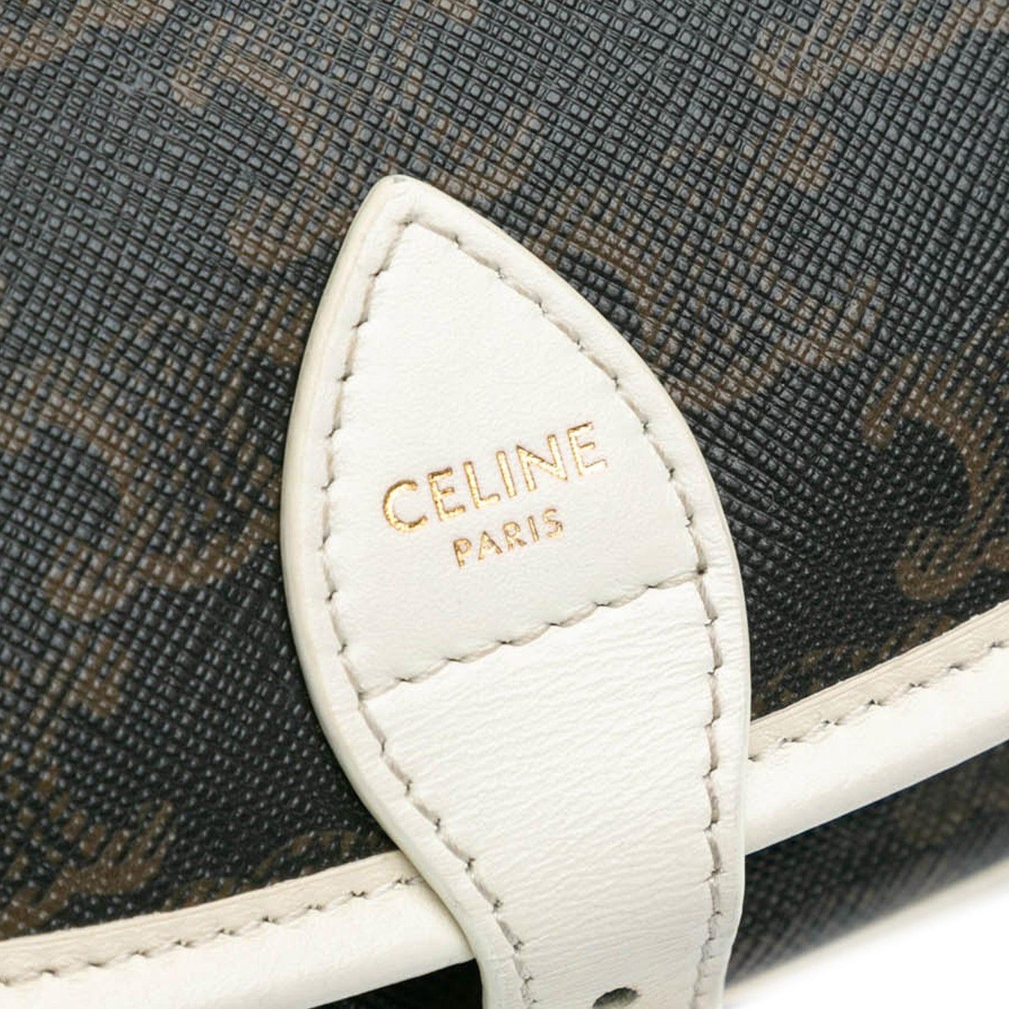 Celine Medium Triomphe Coated Canvas Folco Crossbody