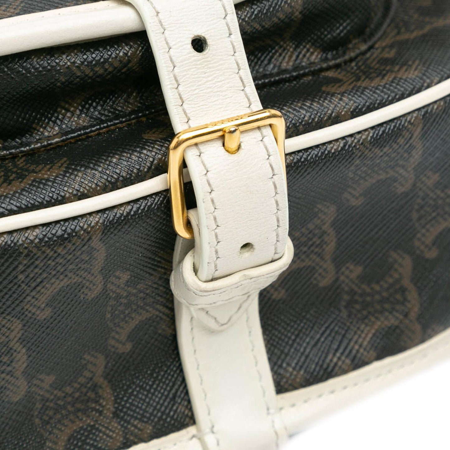 Celine Medium Triomphe Coated Canvas Folco Crossbody