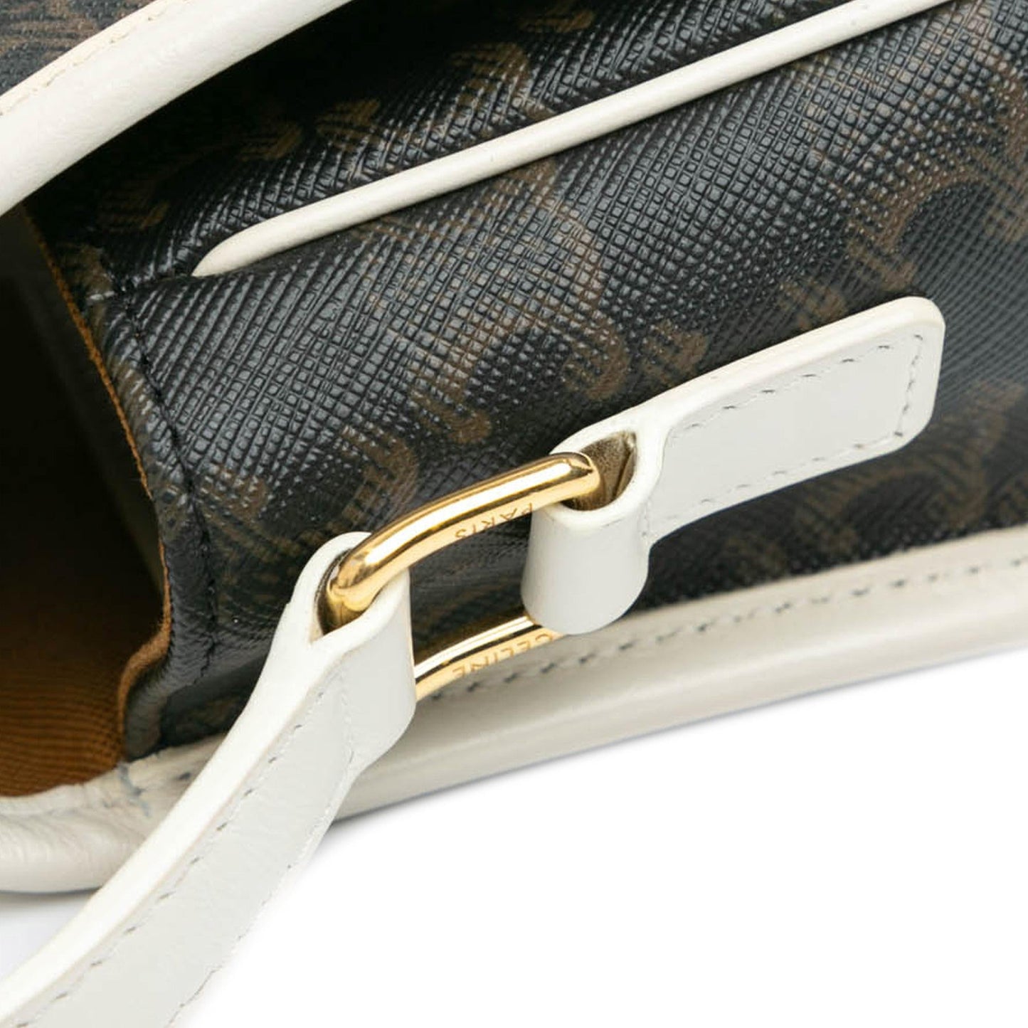 Celine Medium Triomphe Coated Canvas Folco Crossbody
