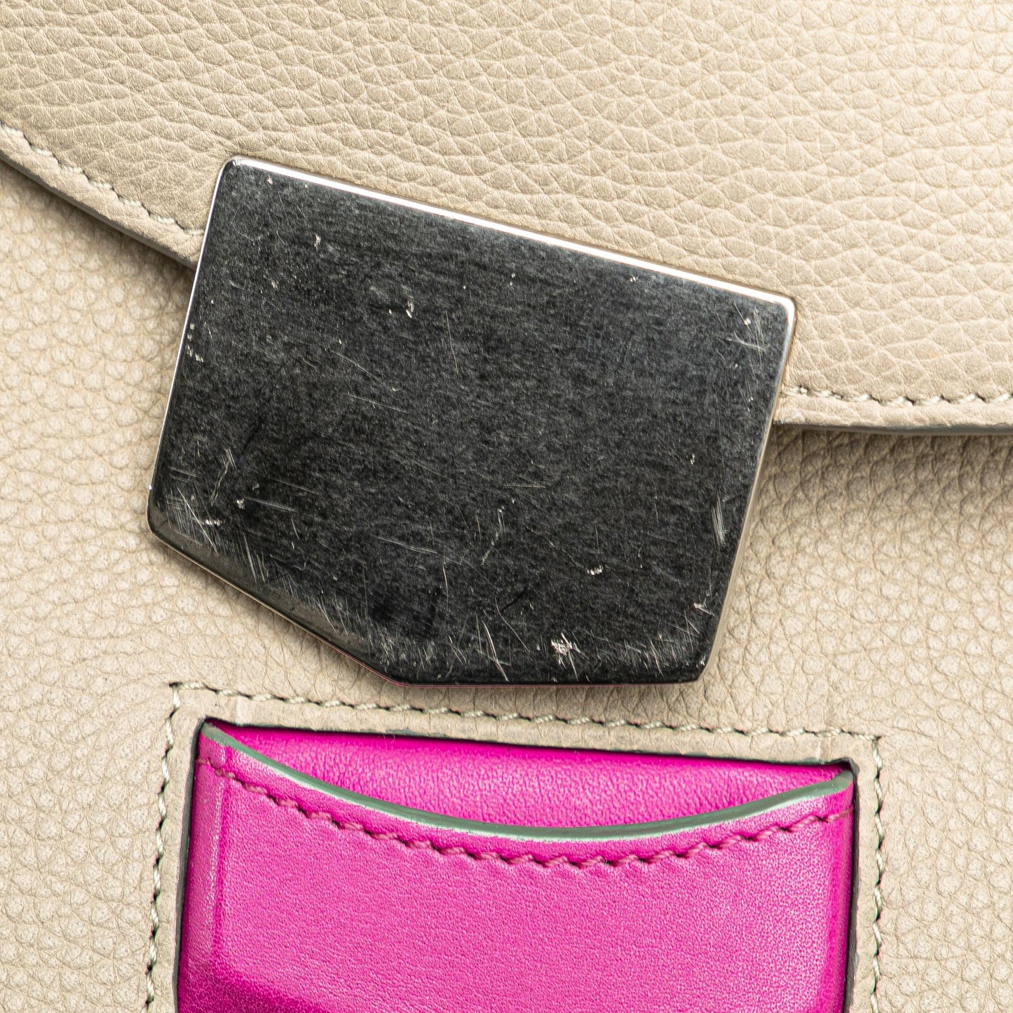 Celine Small Bicolor Leather Trotteur Crossbody