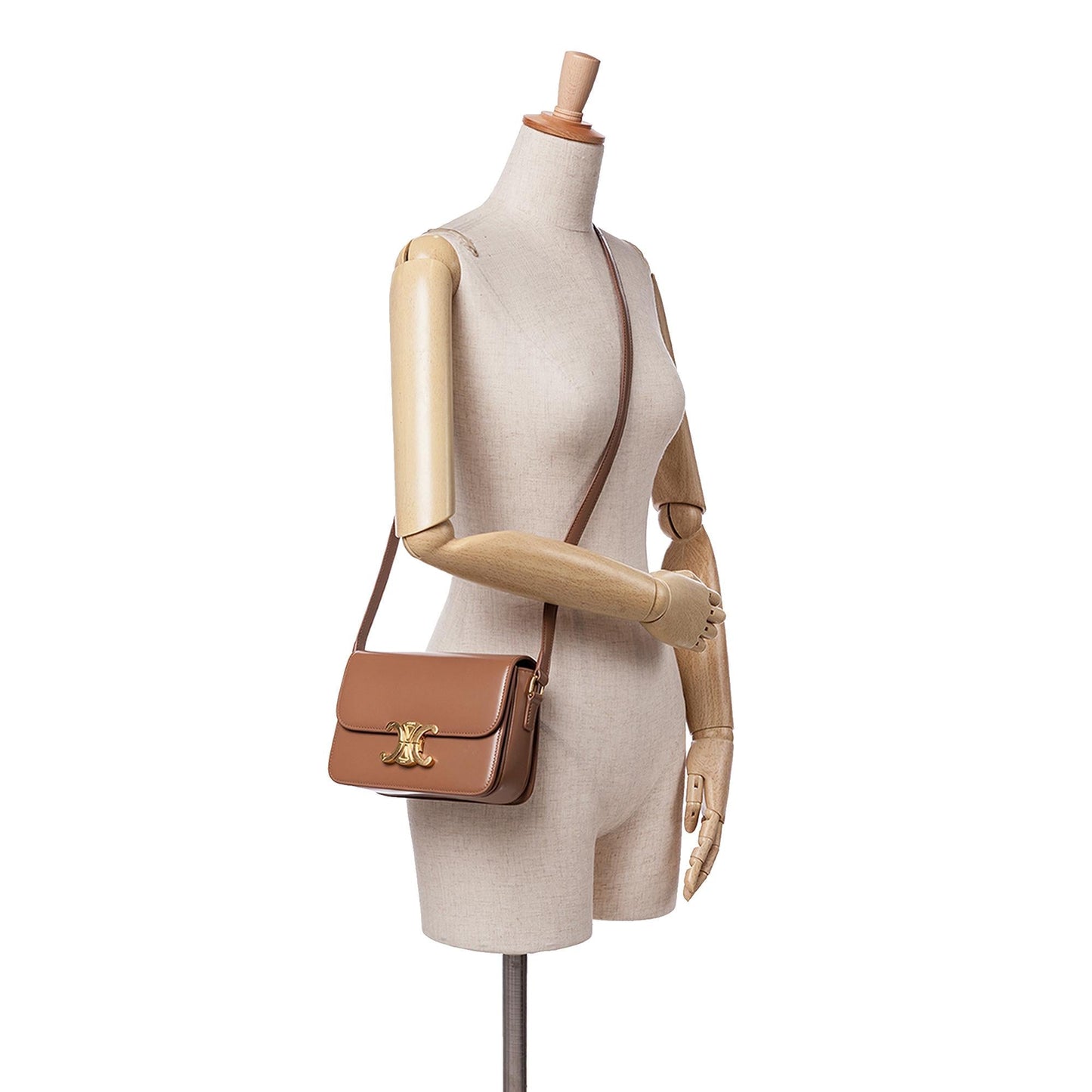 Celine Teen Shiny Calfskin Triomphe Crossbody