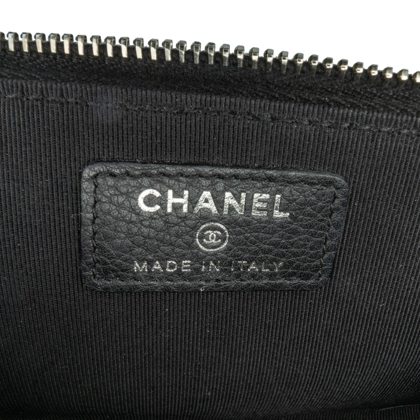 Chanel Bull Leather Studded Zip Wallet