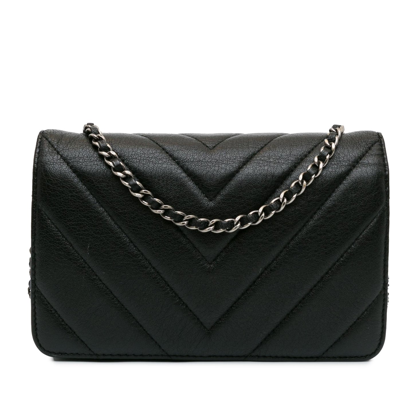 Chanel CC Chevron Calfskin Wallet On Chain (SHG-Q3rRL6)