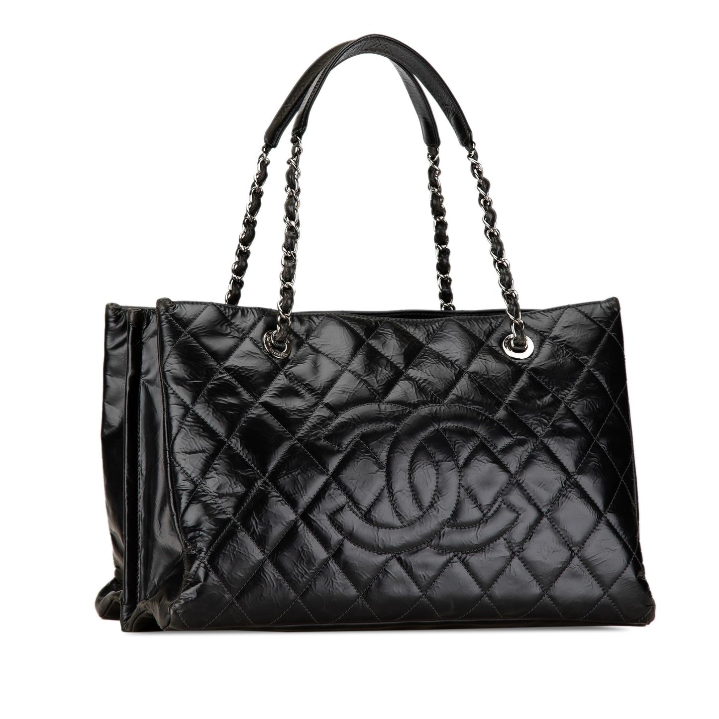 Chanel CC Crumpled Calfskin Shopping Tote (SHG-uO1fXX)