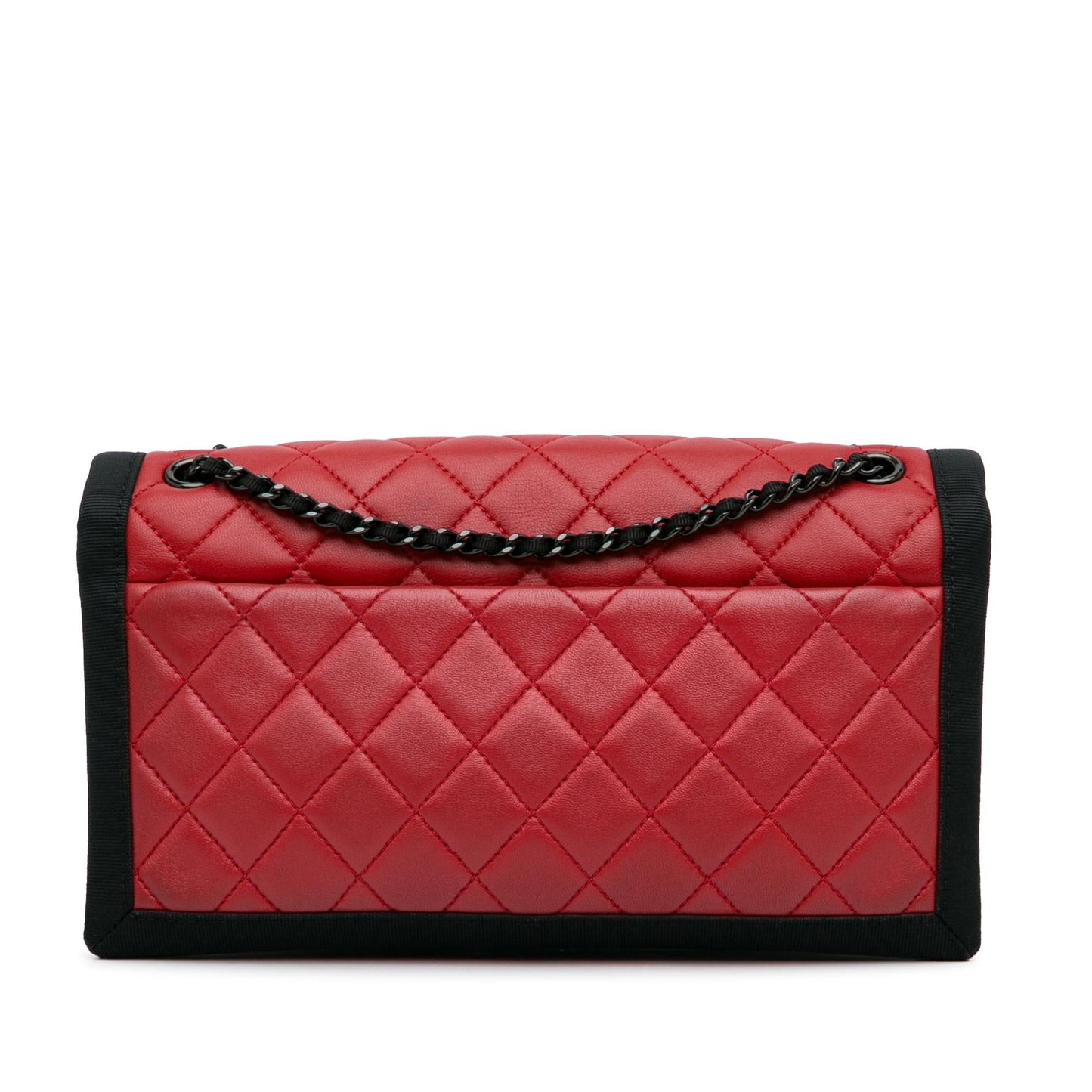 Chanel CC Grossgrain trim Lambskin Flap Shoulder Bag