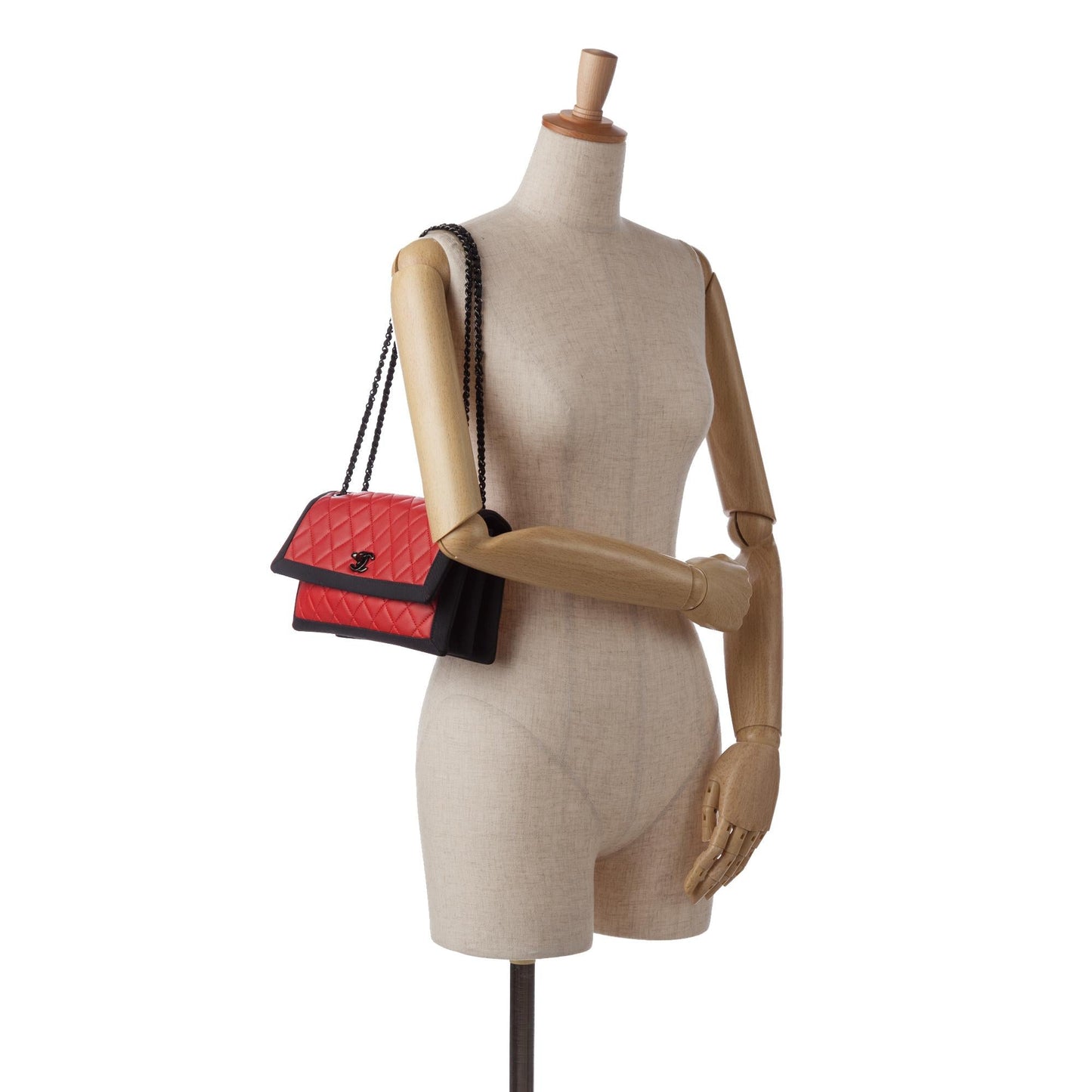 Chanel CC Grossgrain trim Lambskin Flap Shoulder Bag
