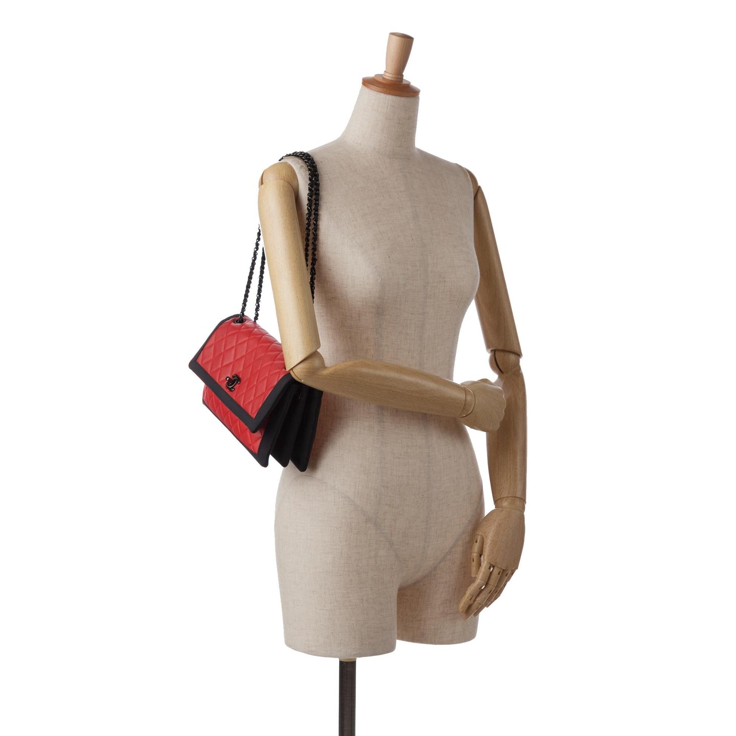 Chanel CC Grossgrain trim Lambskin Flap Shoulder Bag