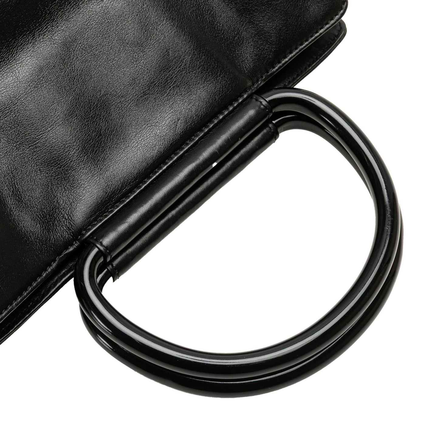 Chanel CC Lambskin Tortoise Handle Tote
