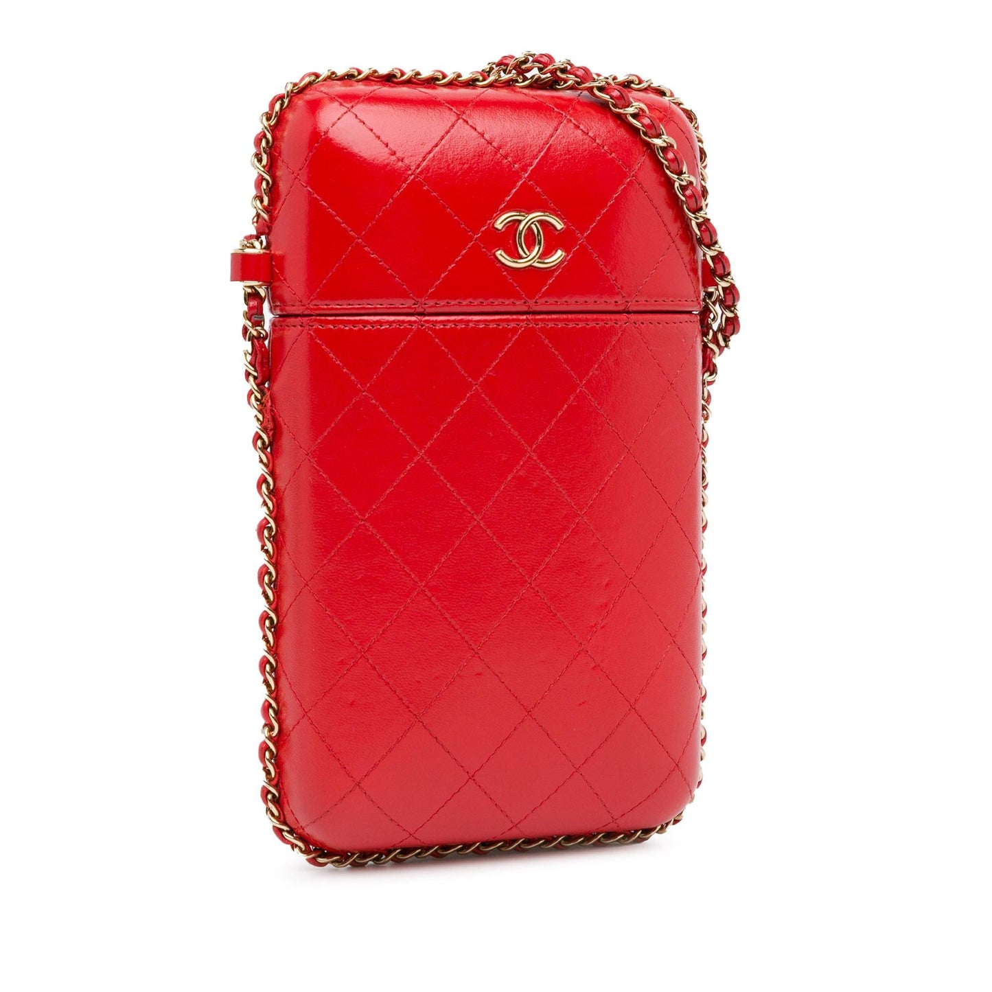 Chanel CC Quilted Calfskin Chain Around Phone Holder (SHG-t9r9NM)