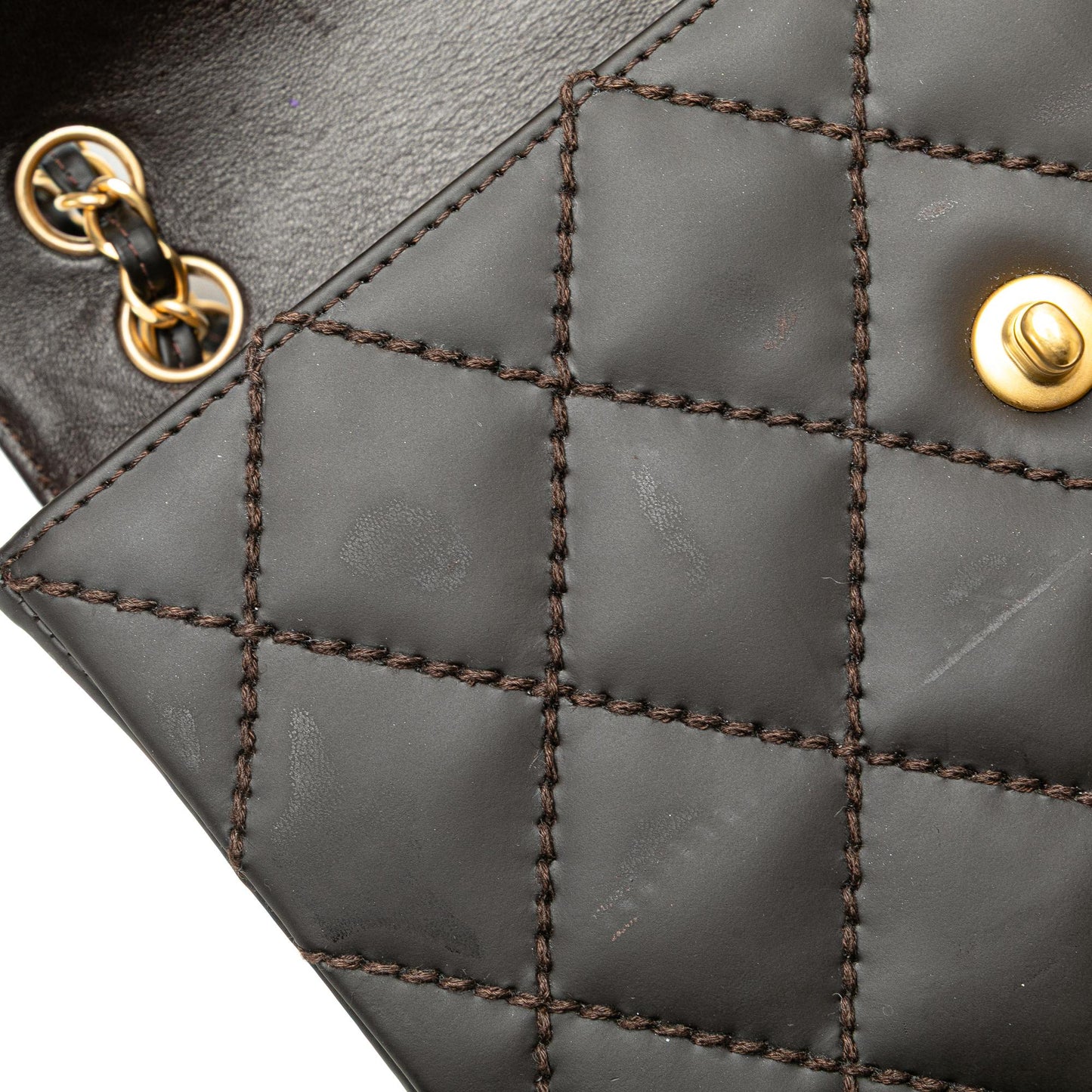 Chanel CC Quilted Calfskin Wild Stitch Flap