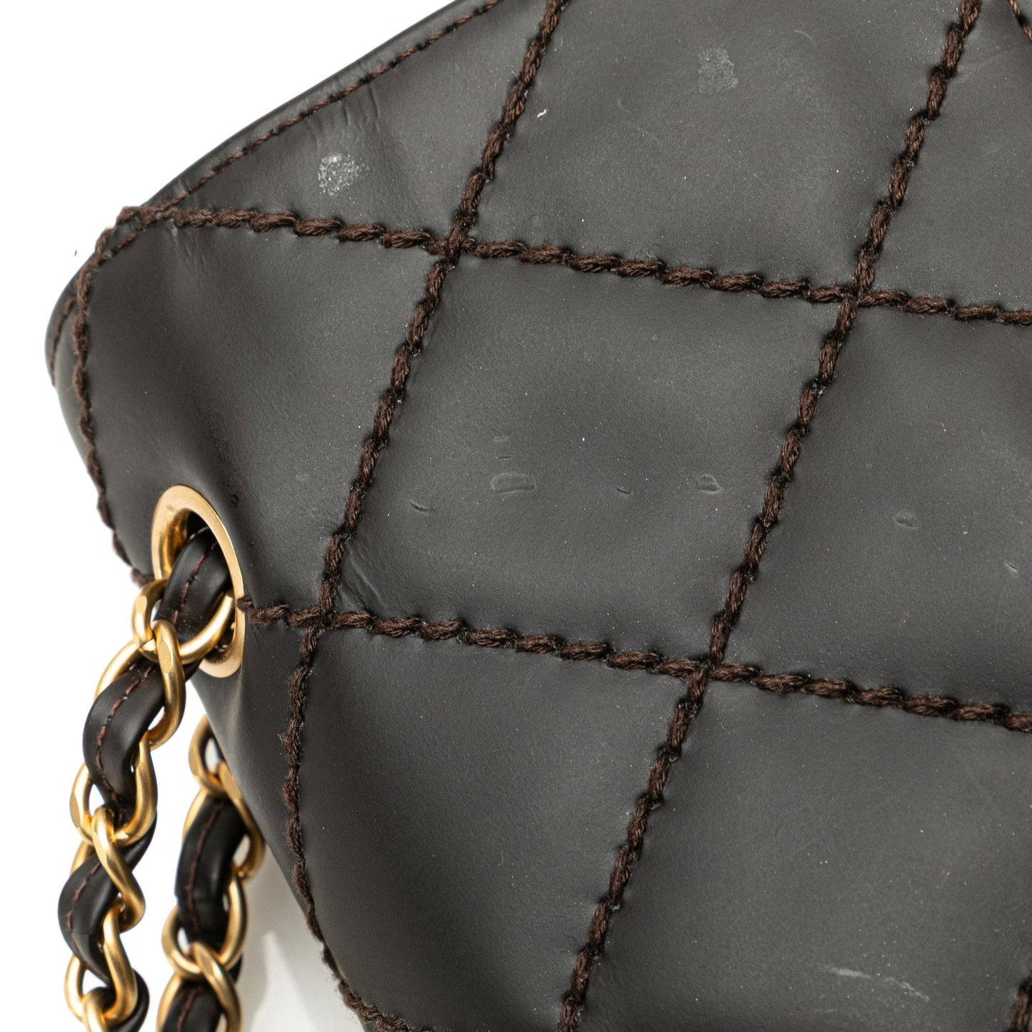 Chanel CC Quilted Calfskin Wild Stitch Flap
