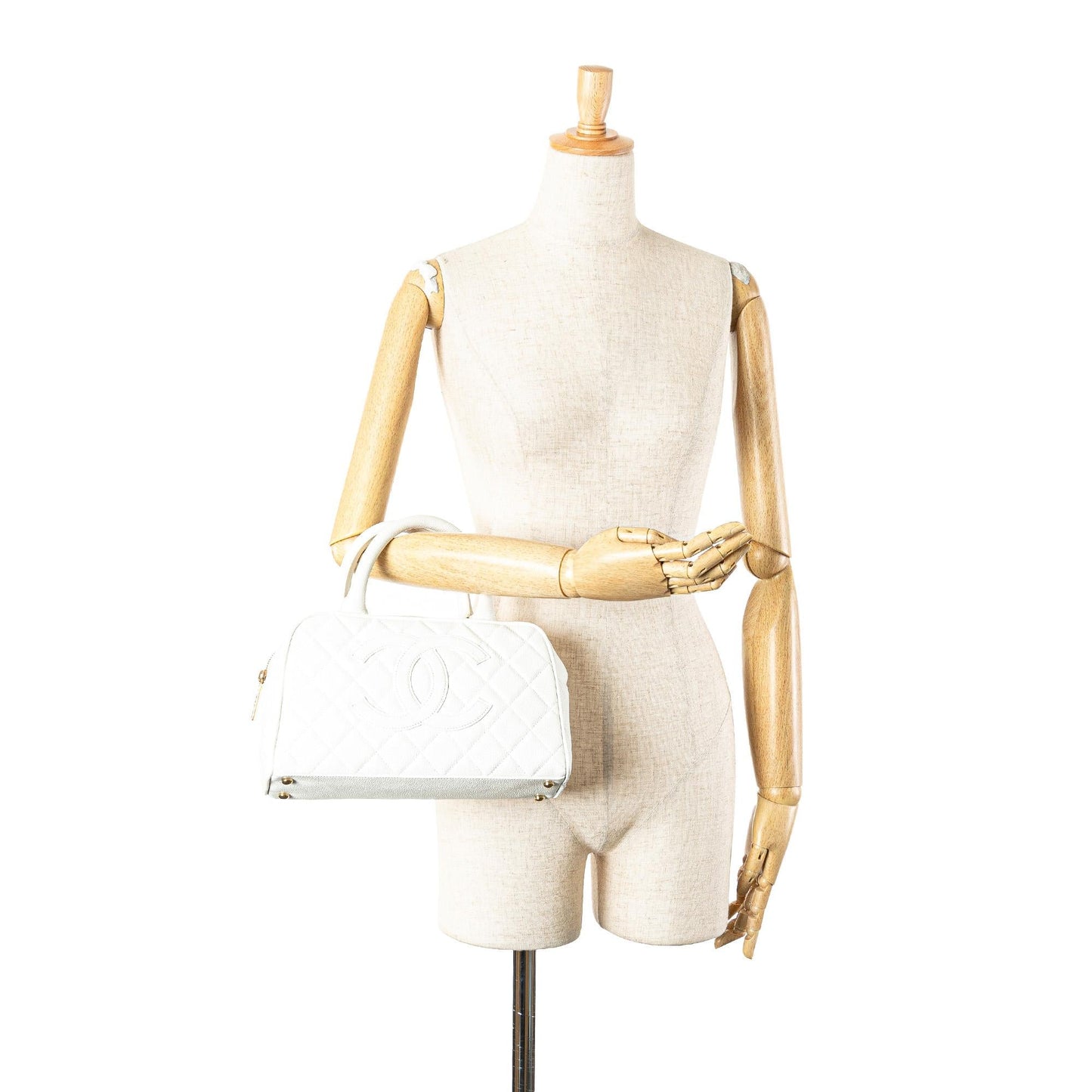 Chanel CC Quilted Caviar Bowling Bag
