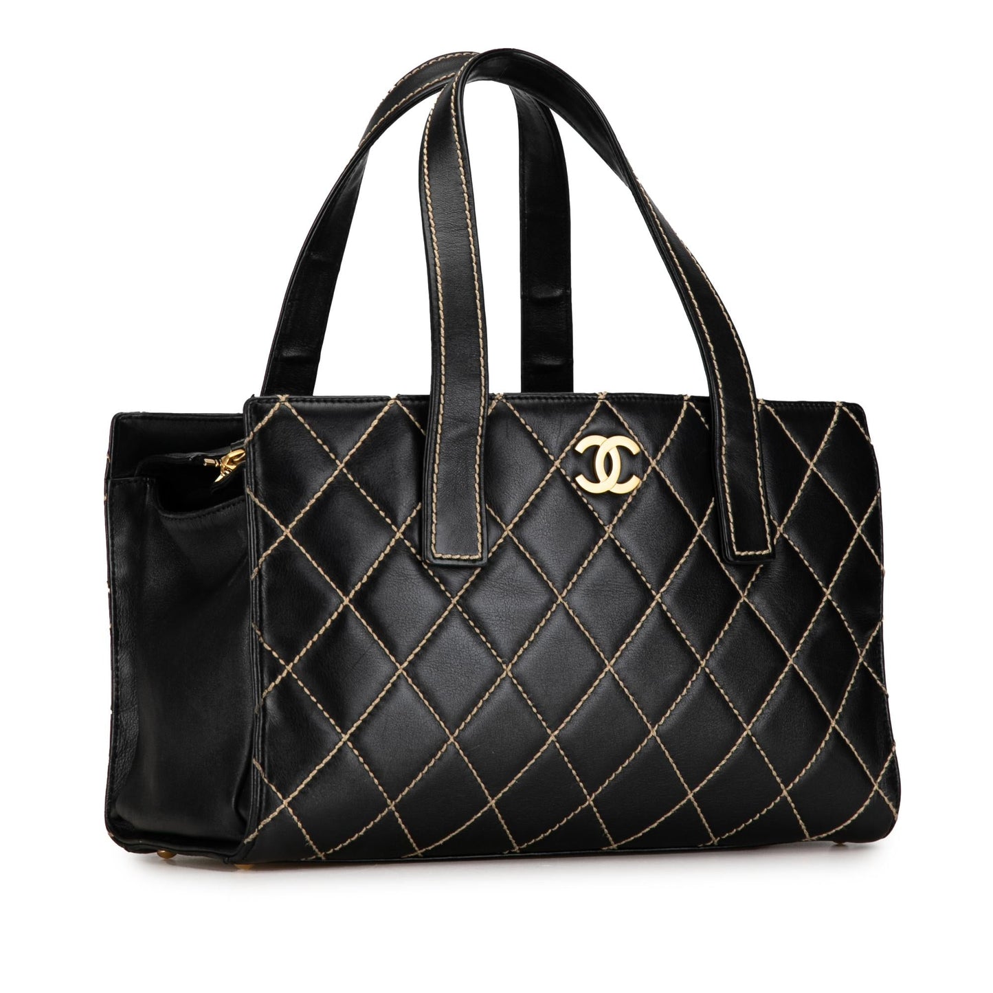 Chanel CC Wild Stitch Calfskin Tote (SHG-jhoL0S)