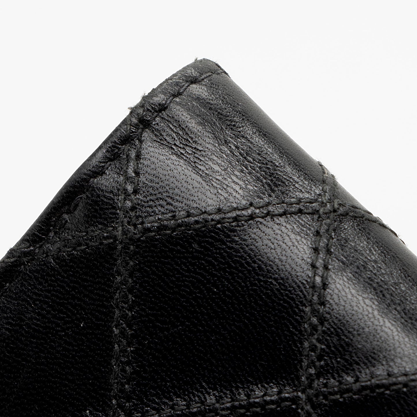 Chanel Calfskin Diamond Wild Stitch French Purse Wallet (SHF-snVzTa)
