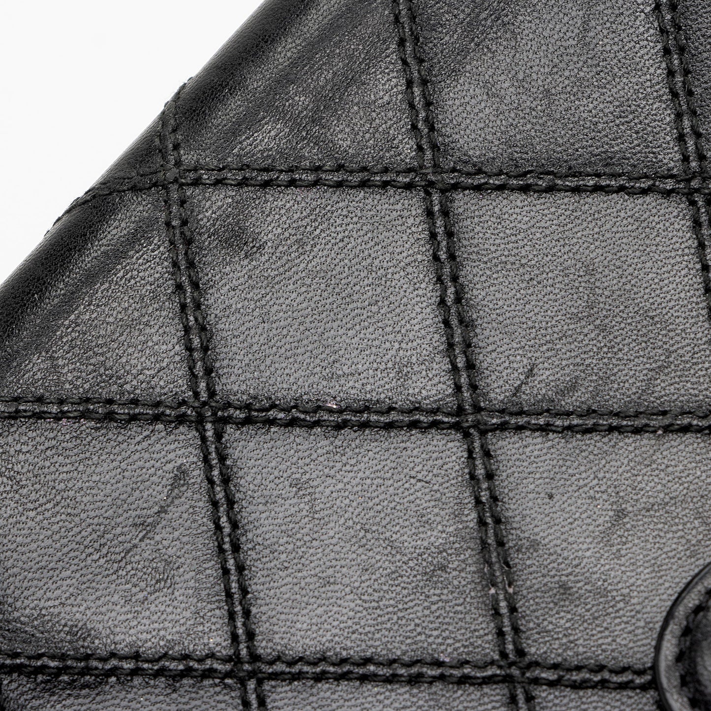 Chanel Calfskin Diamond Wild Stitch French Purse Wallet (SHF-snVzTa)