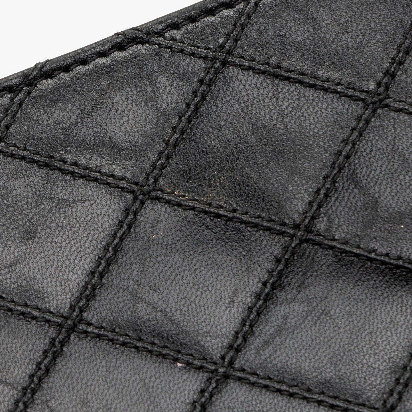 Chanel Calfskin Diamond Wild Stitch French Purse Wallet (SHF-snVzTa)