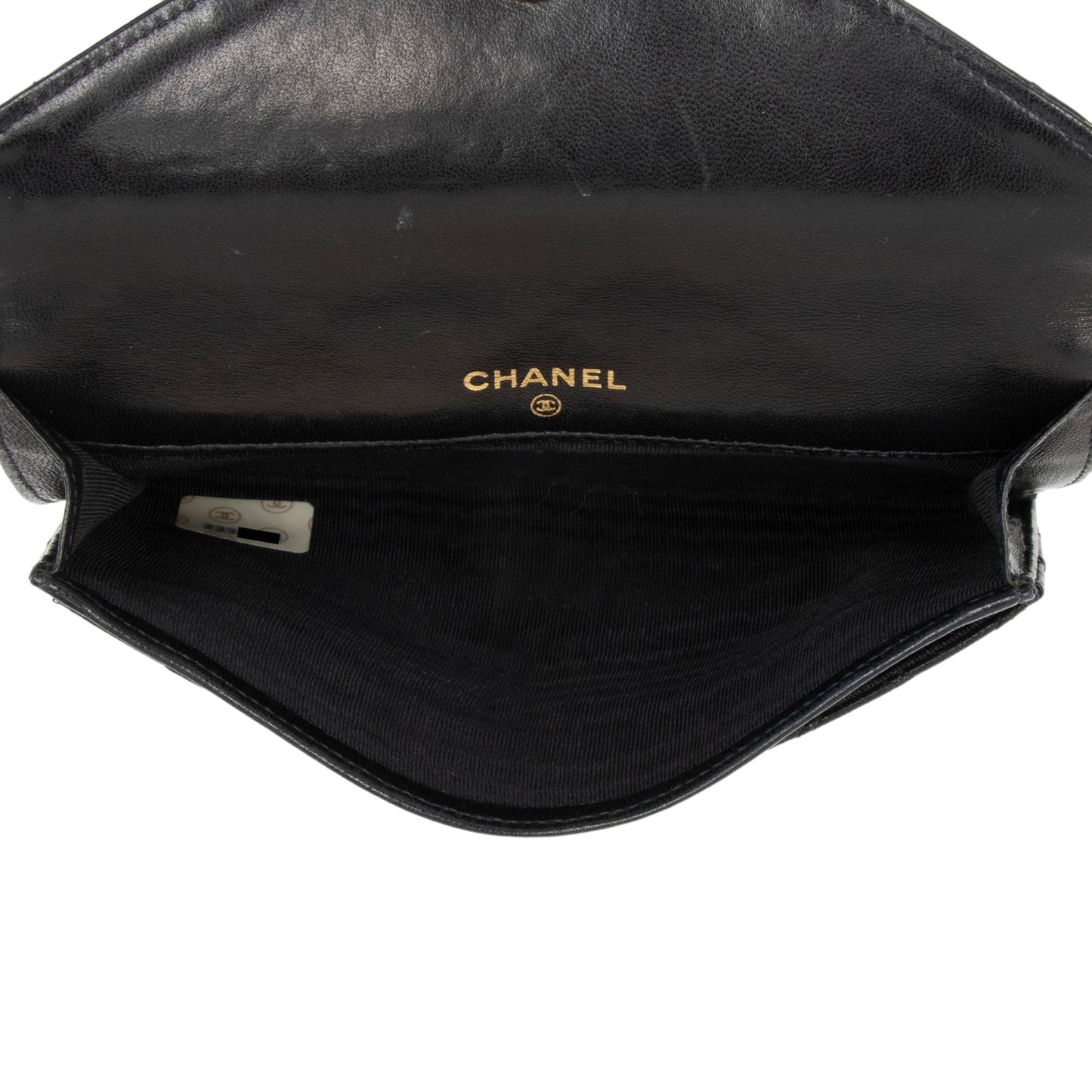 Chanel Calfskin Diamond Wild Stitch Envelope Wallet (SHF-pNxSvK)