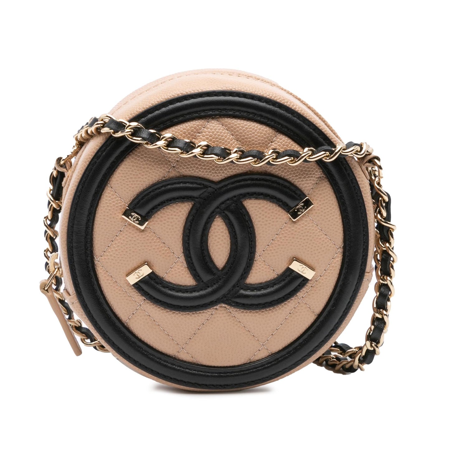 Chanel Caviar CC Filigree Round Crossbody