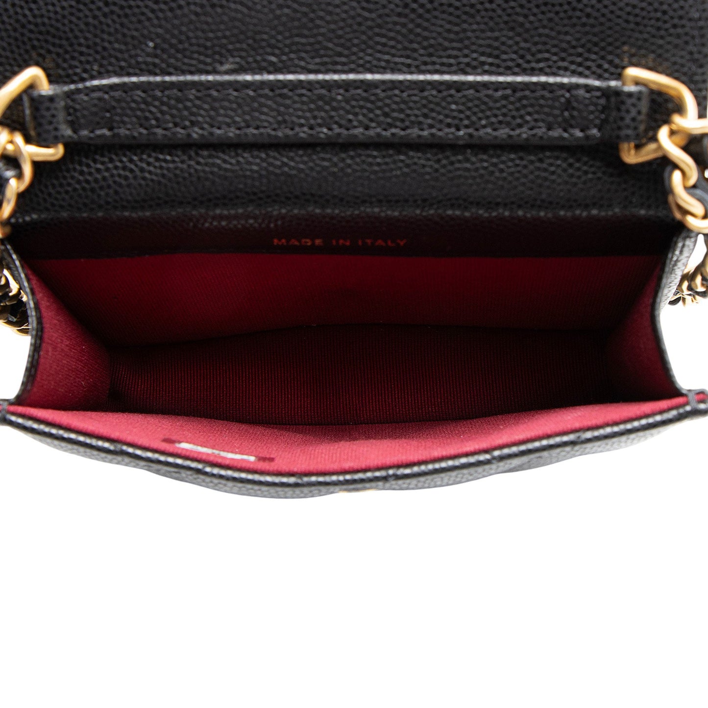 Chanel Caviar Leather Twist You Buttons Chain Belt Bag