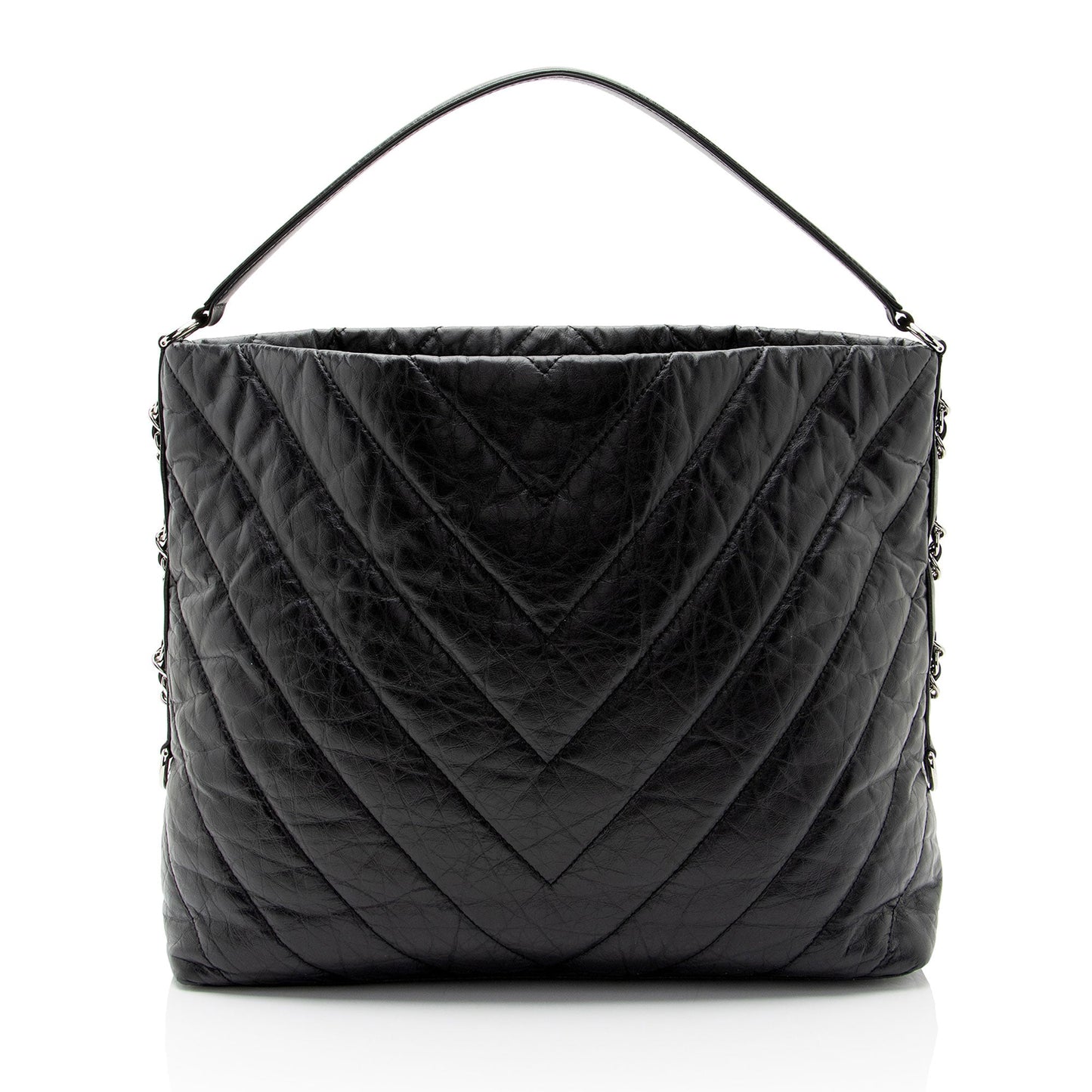 Chanel Chevron Aged Calfskin Big Bang Hobo (SHF-3kJJhz)