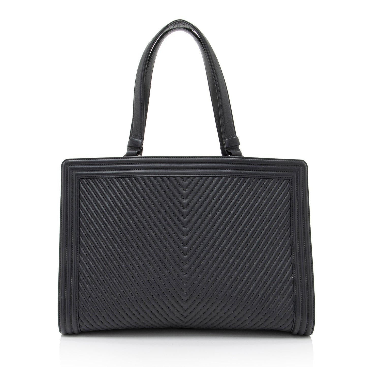 Chanel Chevron Lambskin Boy Shopping Tote