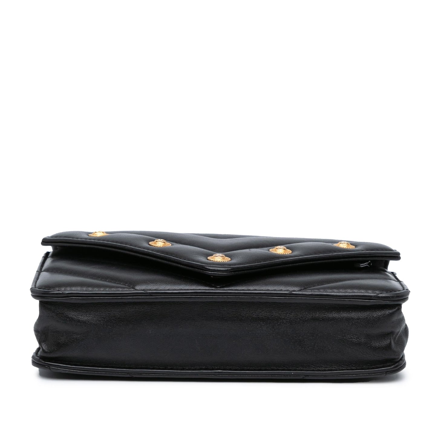 Chanel Chevron Lambskin Button Wallet On Chain