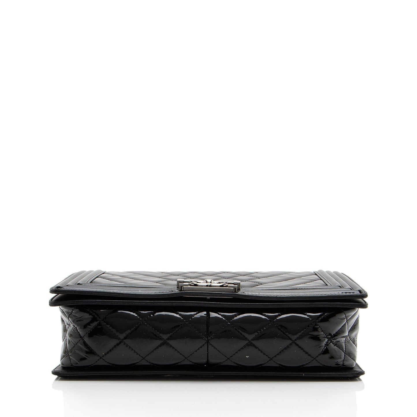 Chanel Chevron Patent Leather New Medium Boy Bag