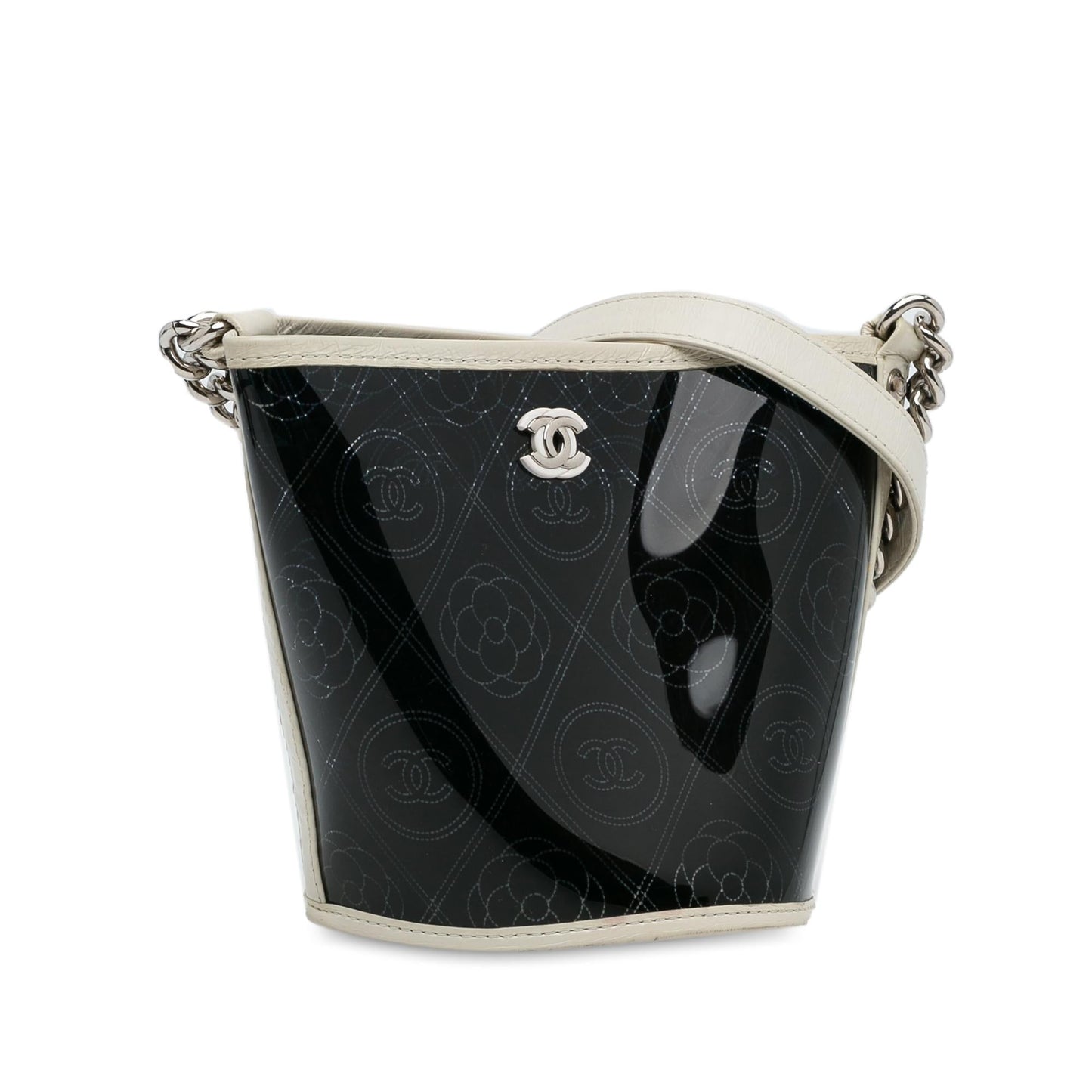 Chanel Crumpled Calfskin PVC Camellia Bucket (SHG-gZFHoM)
