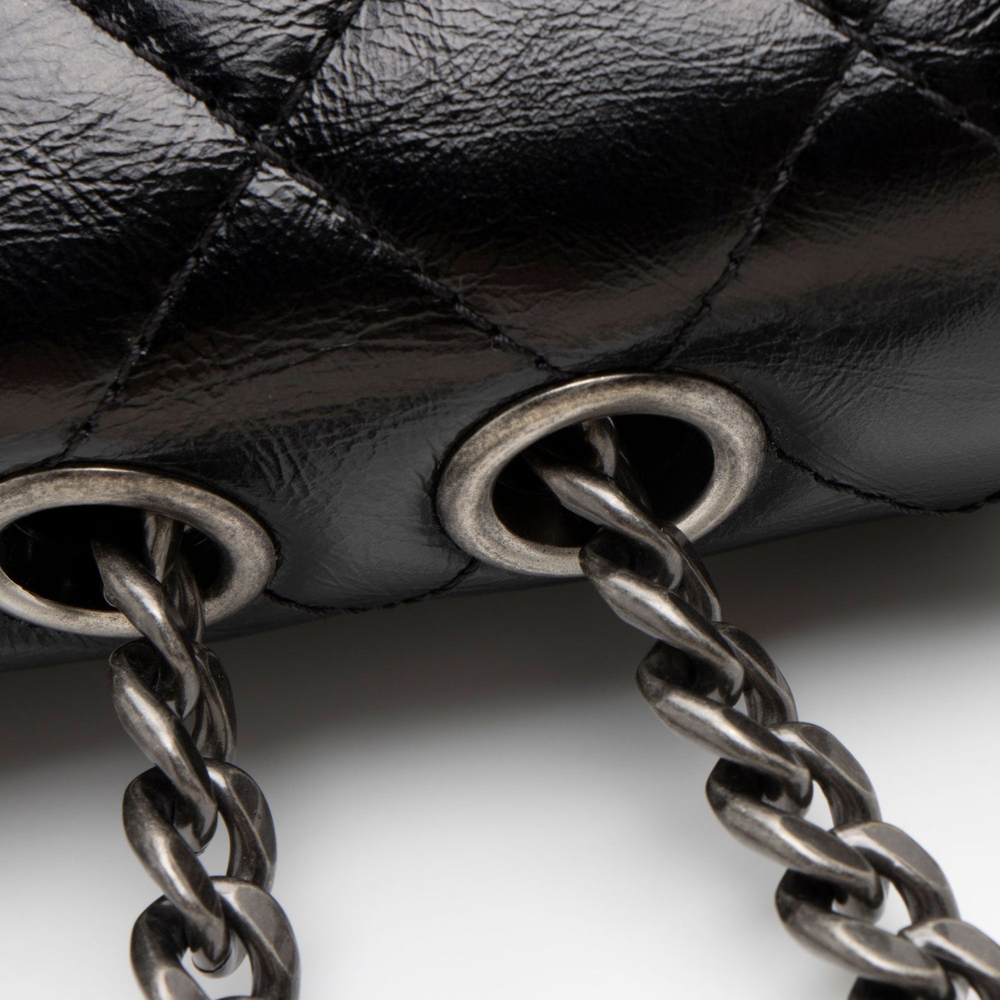 Chanel Glazed Calfskin CC Plate Medium Flap Bag