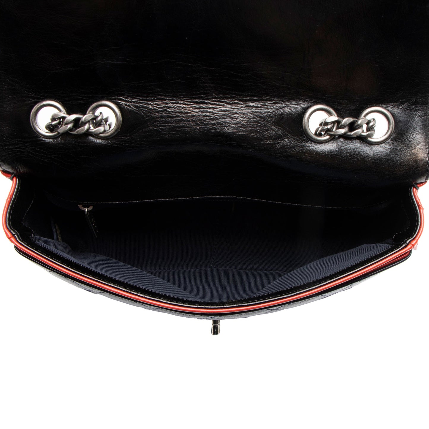 Chanel Glazed Calfskin CC Plate Medium Flap Bag
