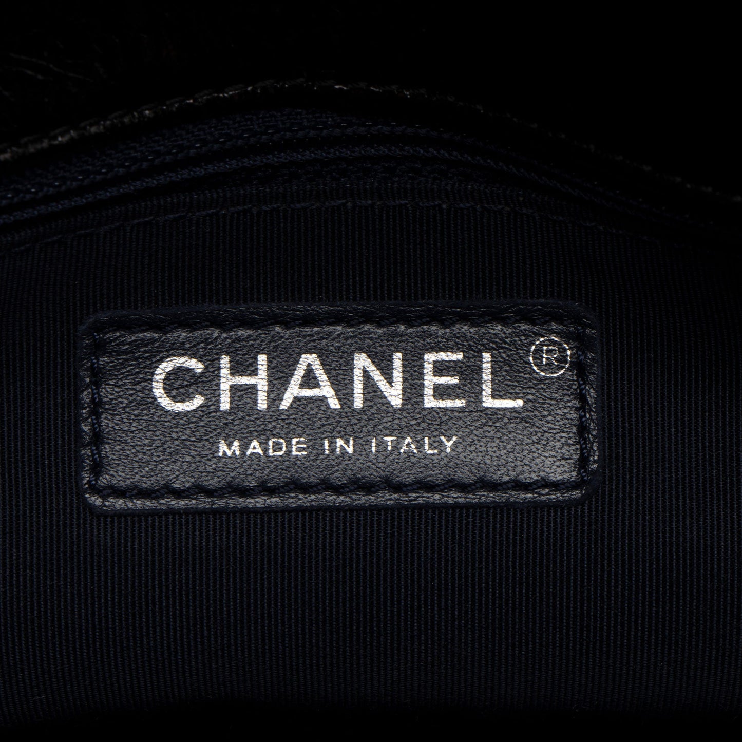Chanel Glazed Calfskin CC Plate Medium Flap Bag