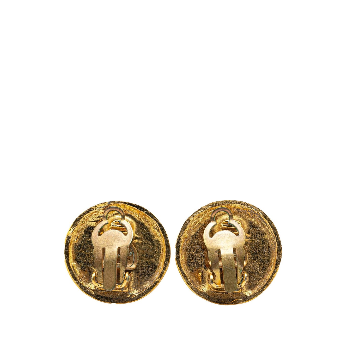 Chanel Gold Plated CC Clip On Earrings