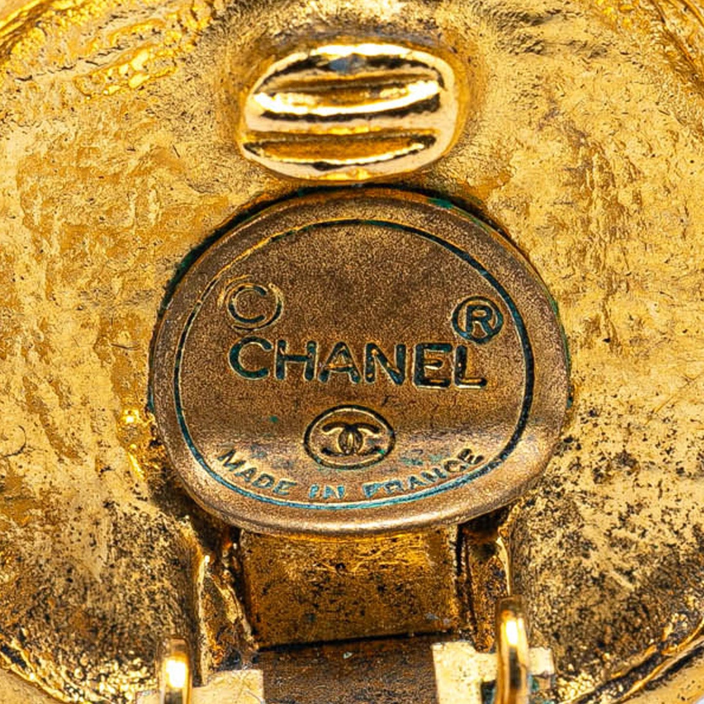 Chanel Gold Plated CC Clip On Earrings