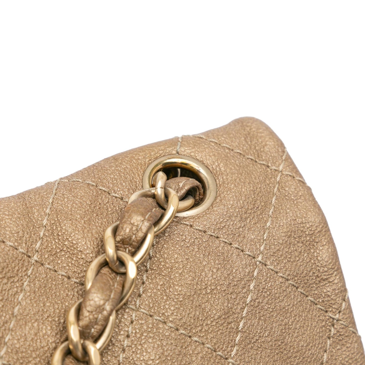 Chanel Grained Metallic Calfskin Trianon Messenger Flap