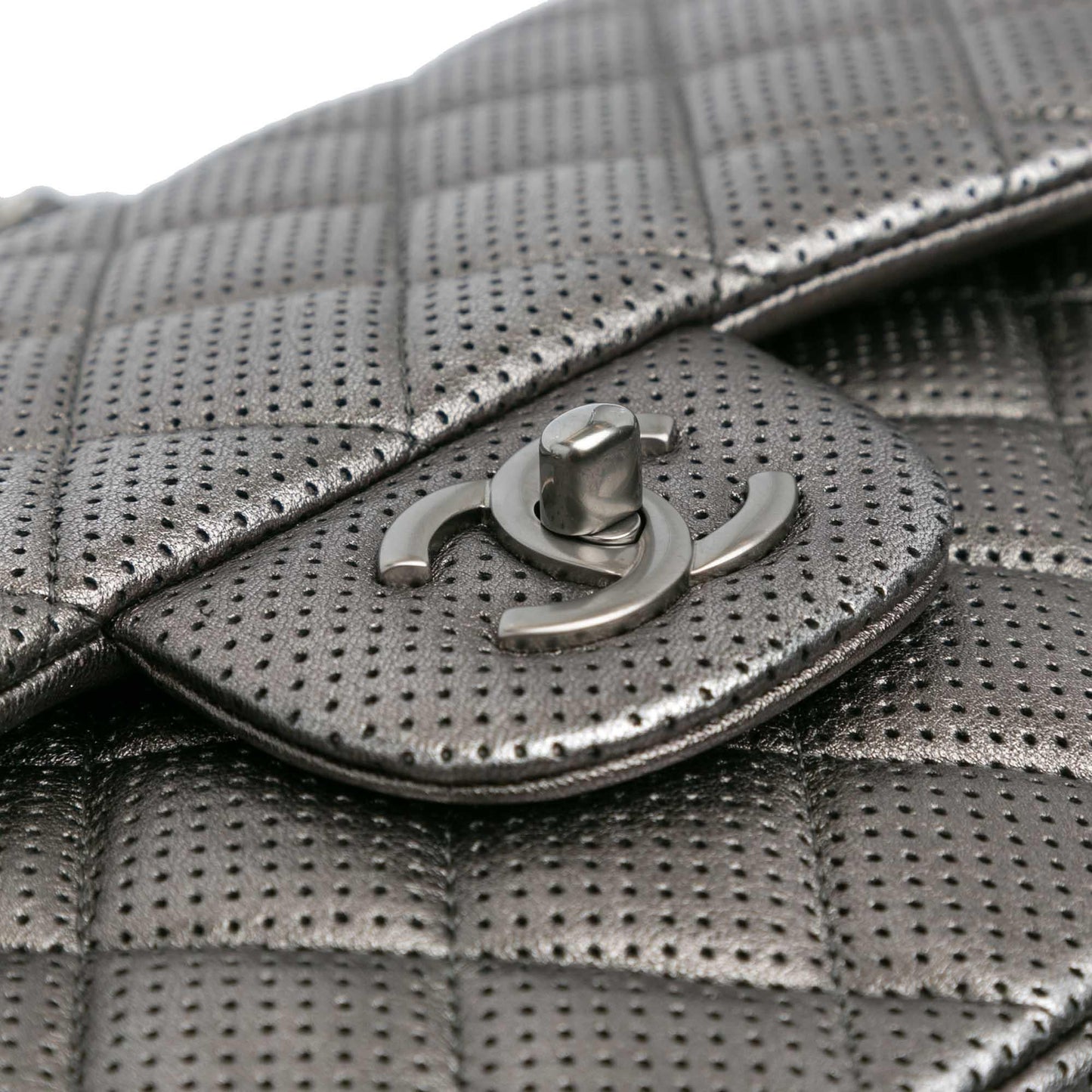Chanel Jumbo Classic Perforated Lambskin Double Flap