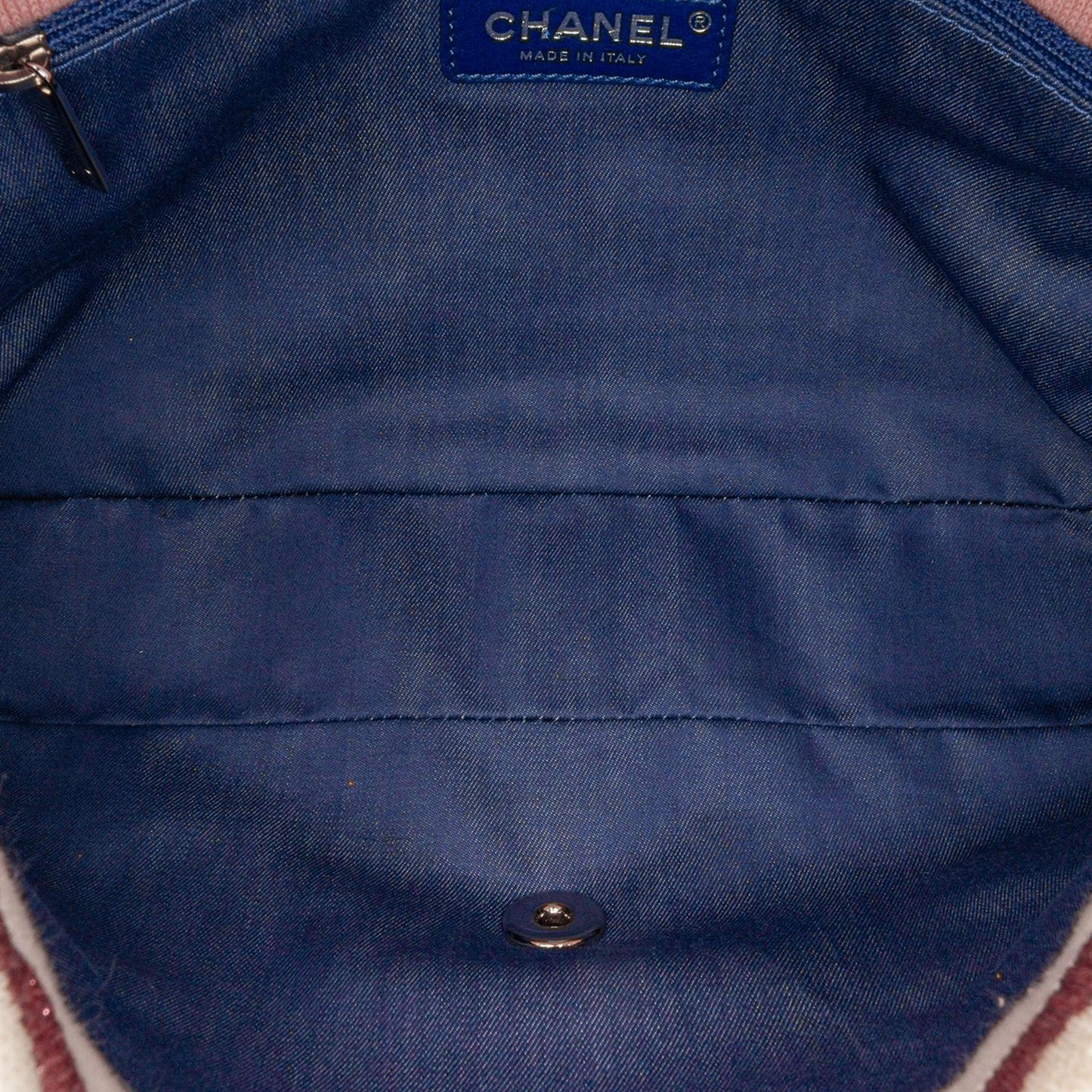 Chanel Jumbo Stripe Jersey Felt and Rope Flap