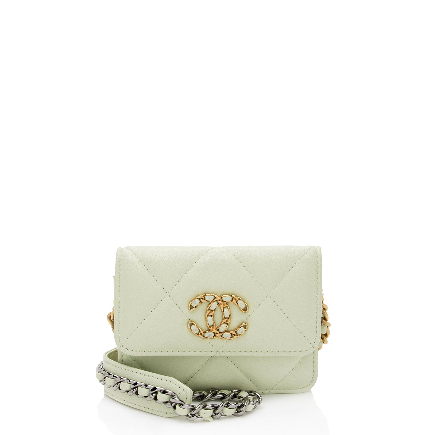 Chanel Lambskin 19 Flap Coin Purse on Chain
