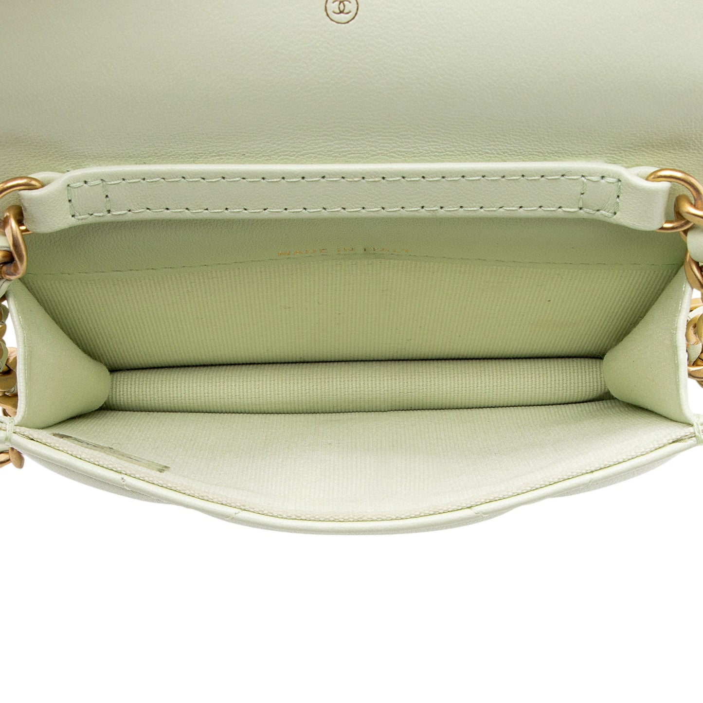 Chanel Lambskin 19 Flap Coin Purse on Chain