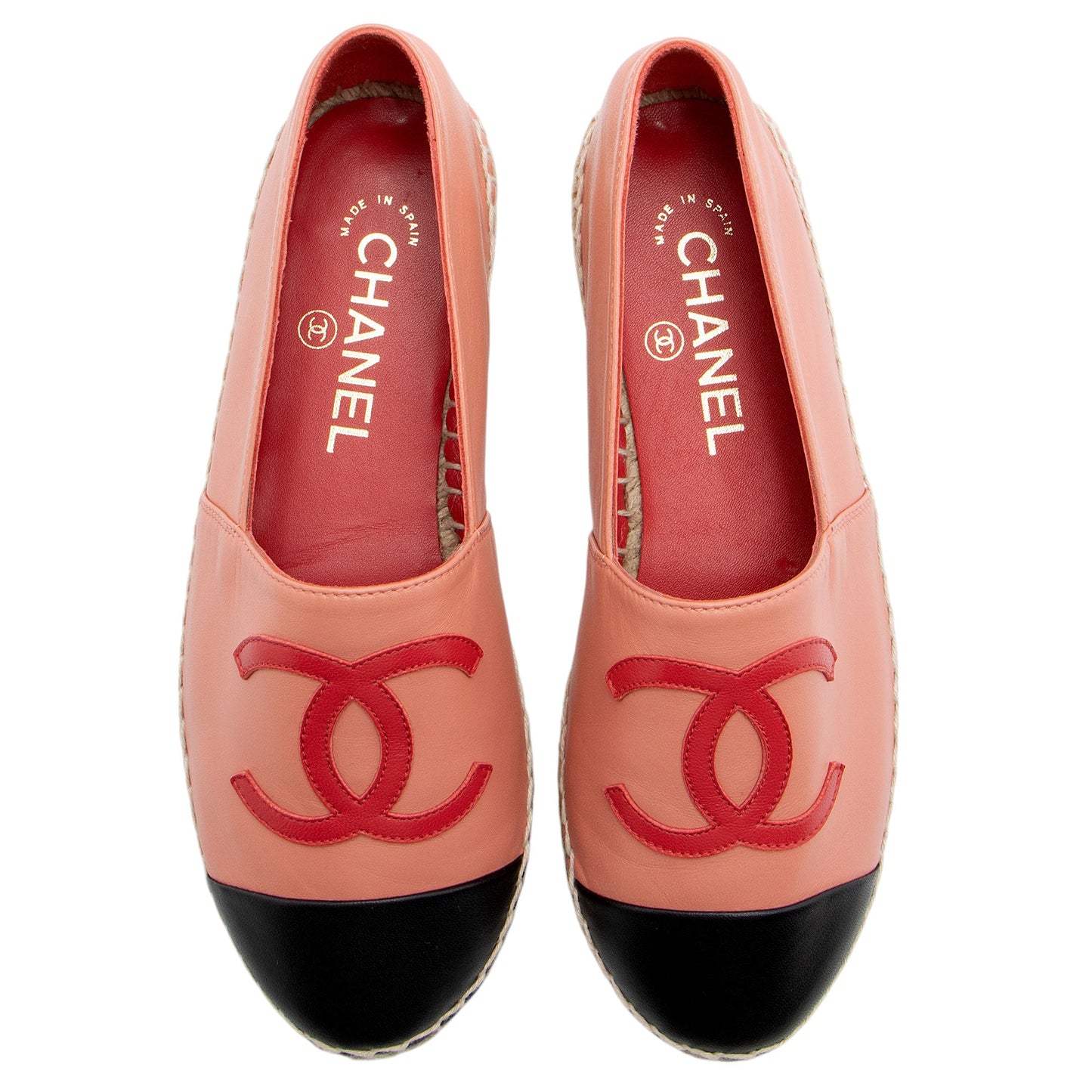 Chanel Lambskin CC Espadrilles - Size 6 / 36