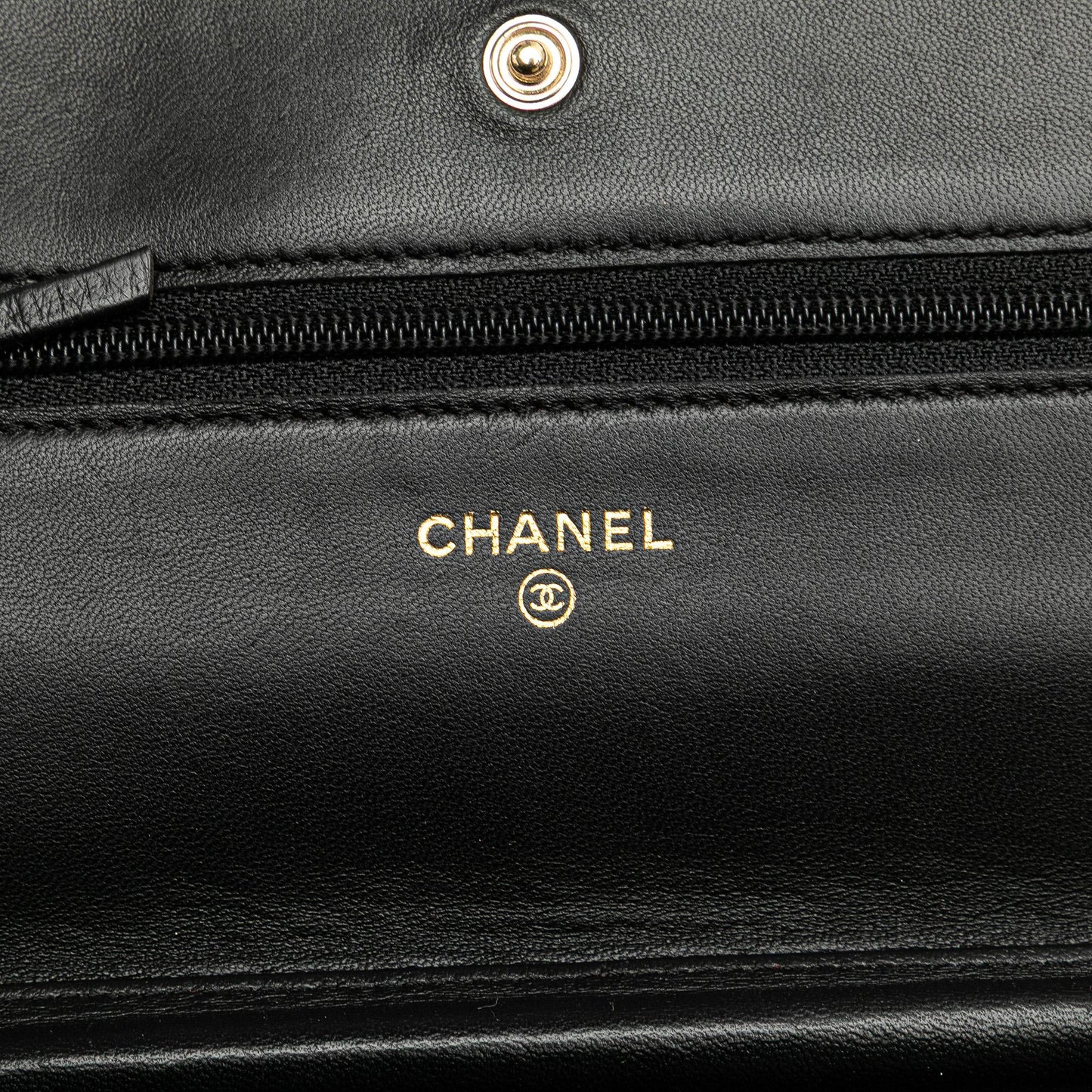 Chanel Lambskin Camellia Embossed Wallet On Chain