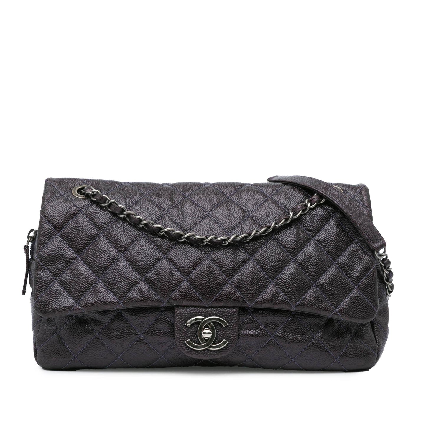 Chanel Large Classic Caviar Easy Zip Flap