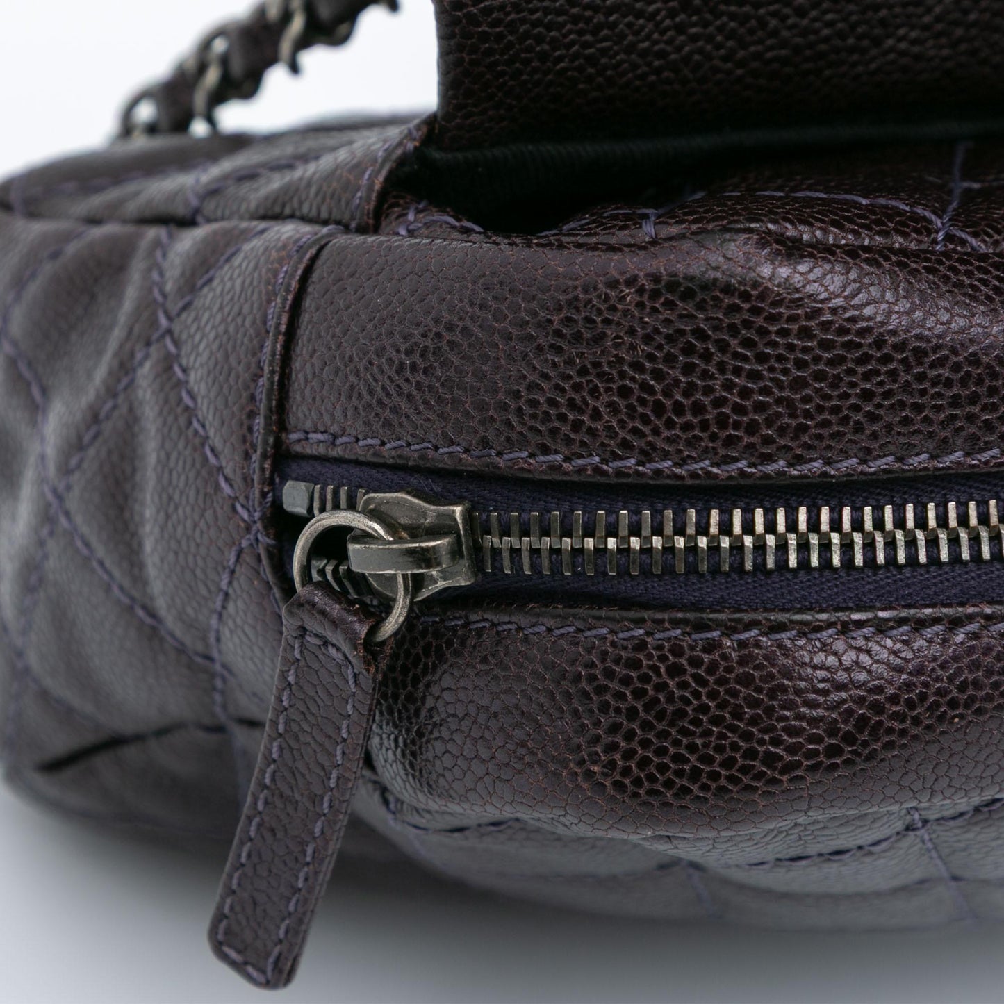 Chanel Large Classic Caviar Easy Zip Flap