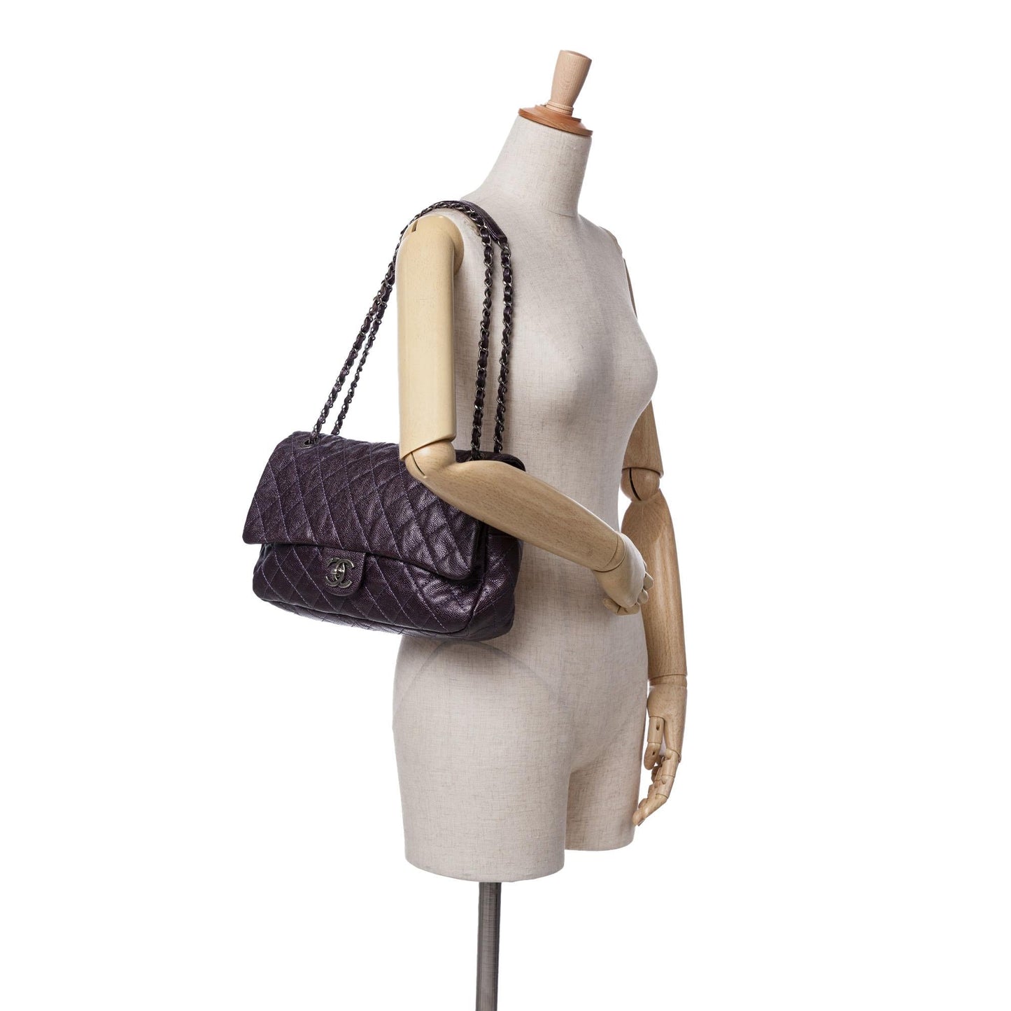 Chanel Large Classic Caviar Easy Zip Flap